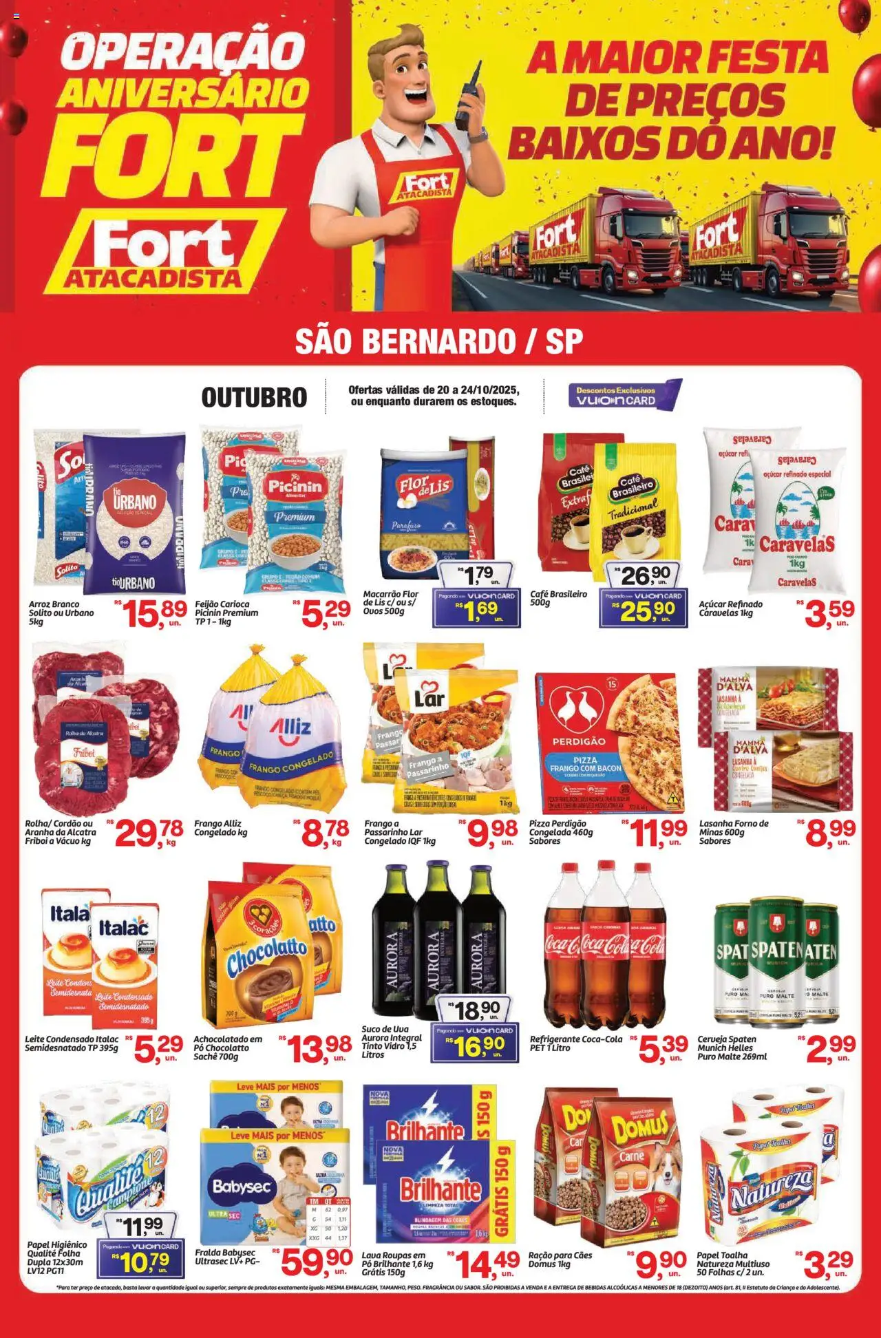 Fort Atacadista Folheto - válido de 20.10.2025 | Página: 1 | Produtos: Ovos, Cerveja, Carne, Papel higiênico