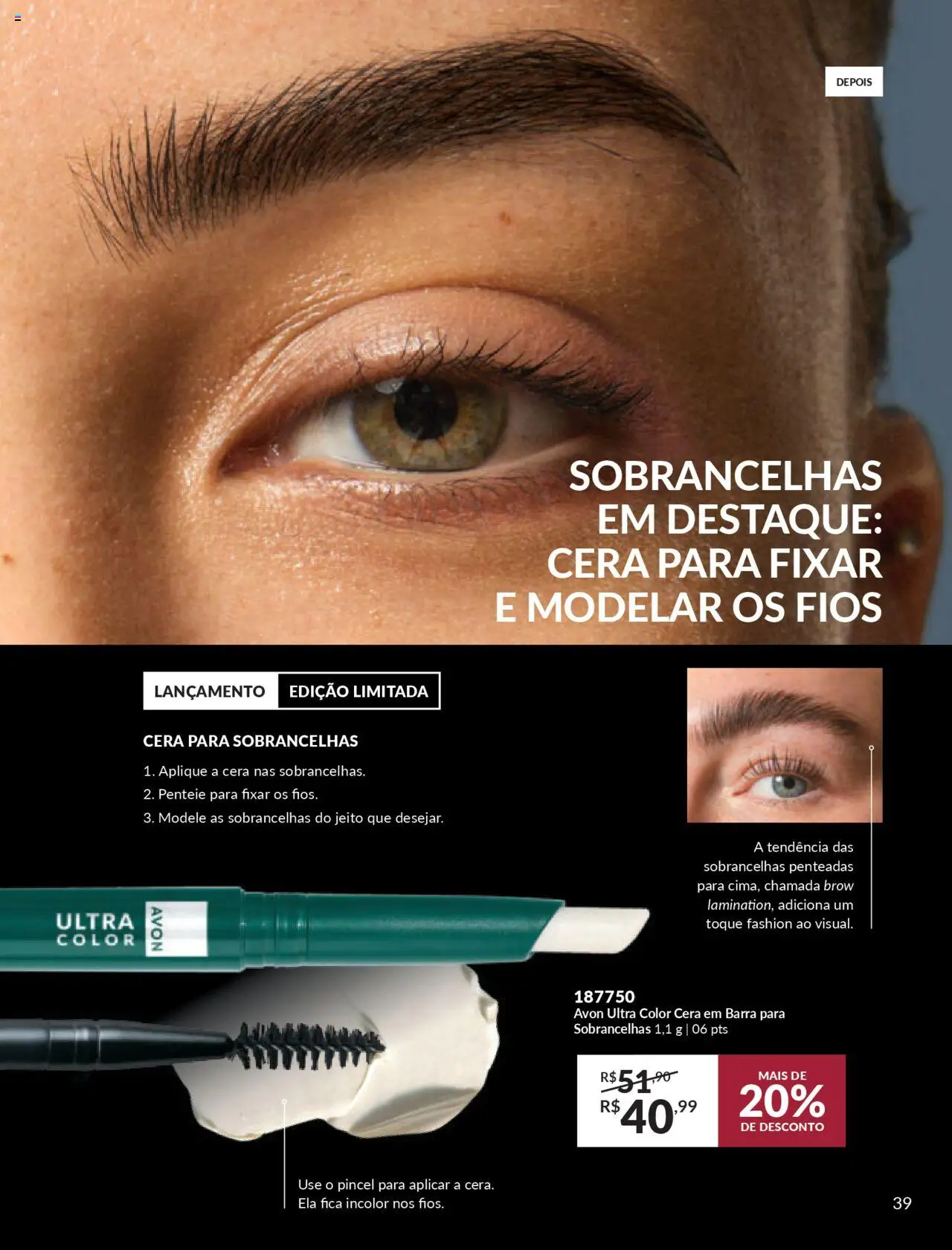 Avon Folheto - válido de 13.08.2025 | Página: 39 | Produtos: Pincel, Cera
