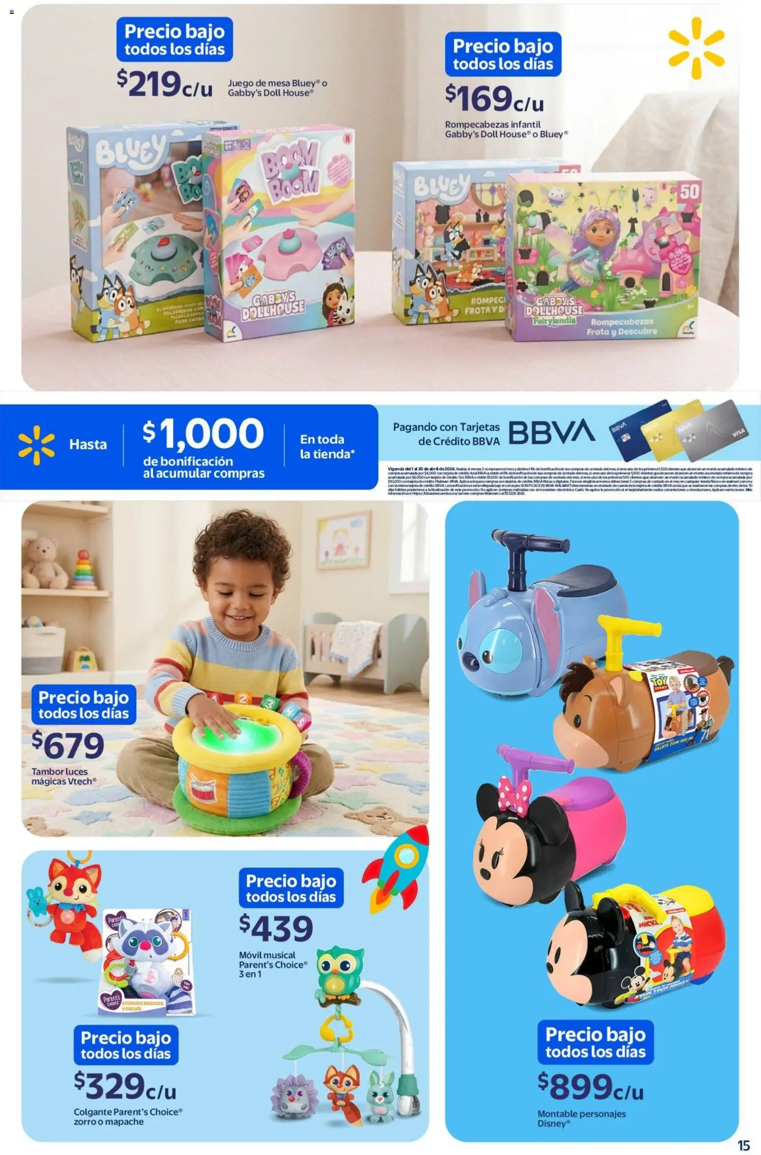 Nuevas ofertas de Walmart válidas en toda la República Mexicana desde el 10.04.2026. ¡Encuentra las mejores ofertas en Walmart folleto Los regalos favoritos de los niños! | Página: 15 | Productos: Movil, Juego, Mesa