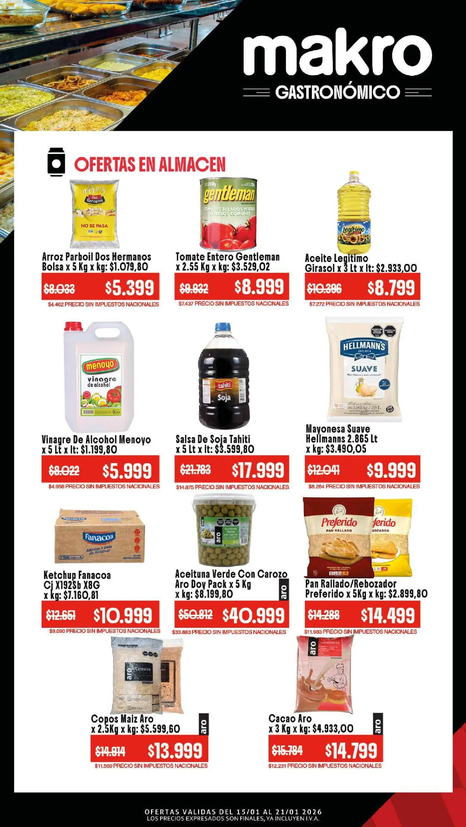 Makro ofertas │ válido desde el 15.01.2026 | Página: 3 | Productos: Aderezo, Mayonesa, Ketchup, Cacao