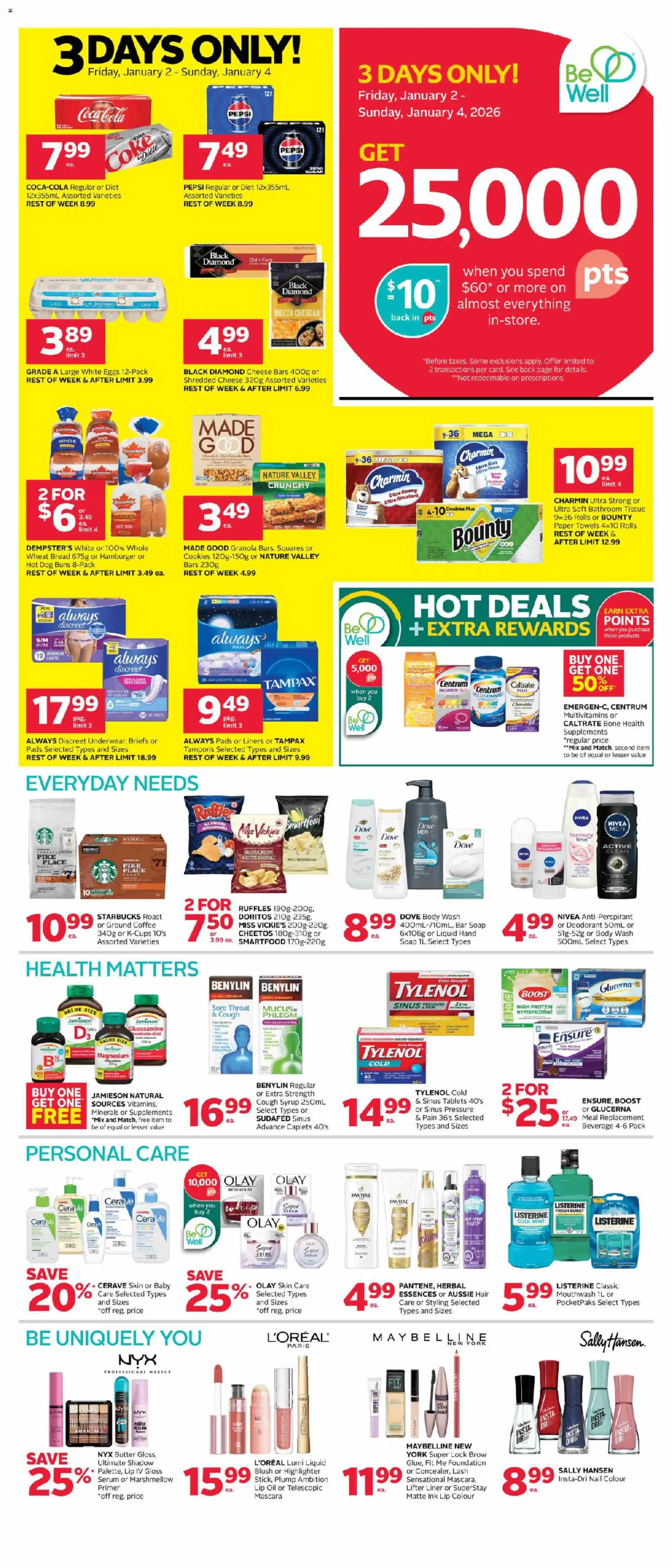 Rexall flyer valid from 02.01.2026 | Page: 2 | Products: Couch, Butter, Underwear, Briefs