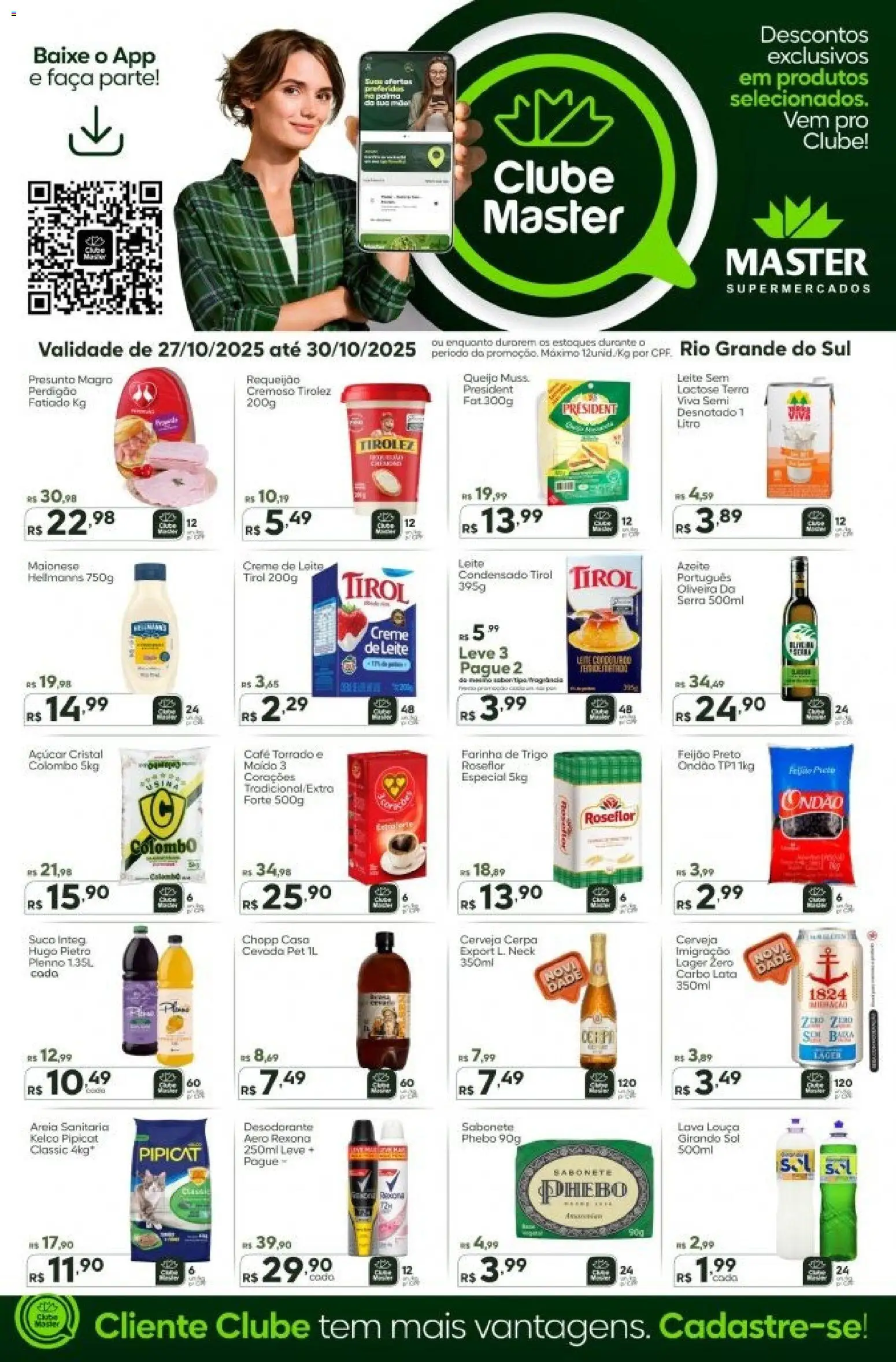 Master Folheto - válido de 27.10.2025 | Página: 1 | Produtos: Desodorante, Leite, Faca, Café