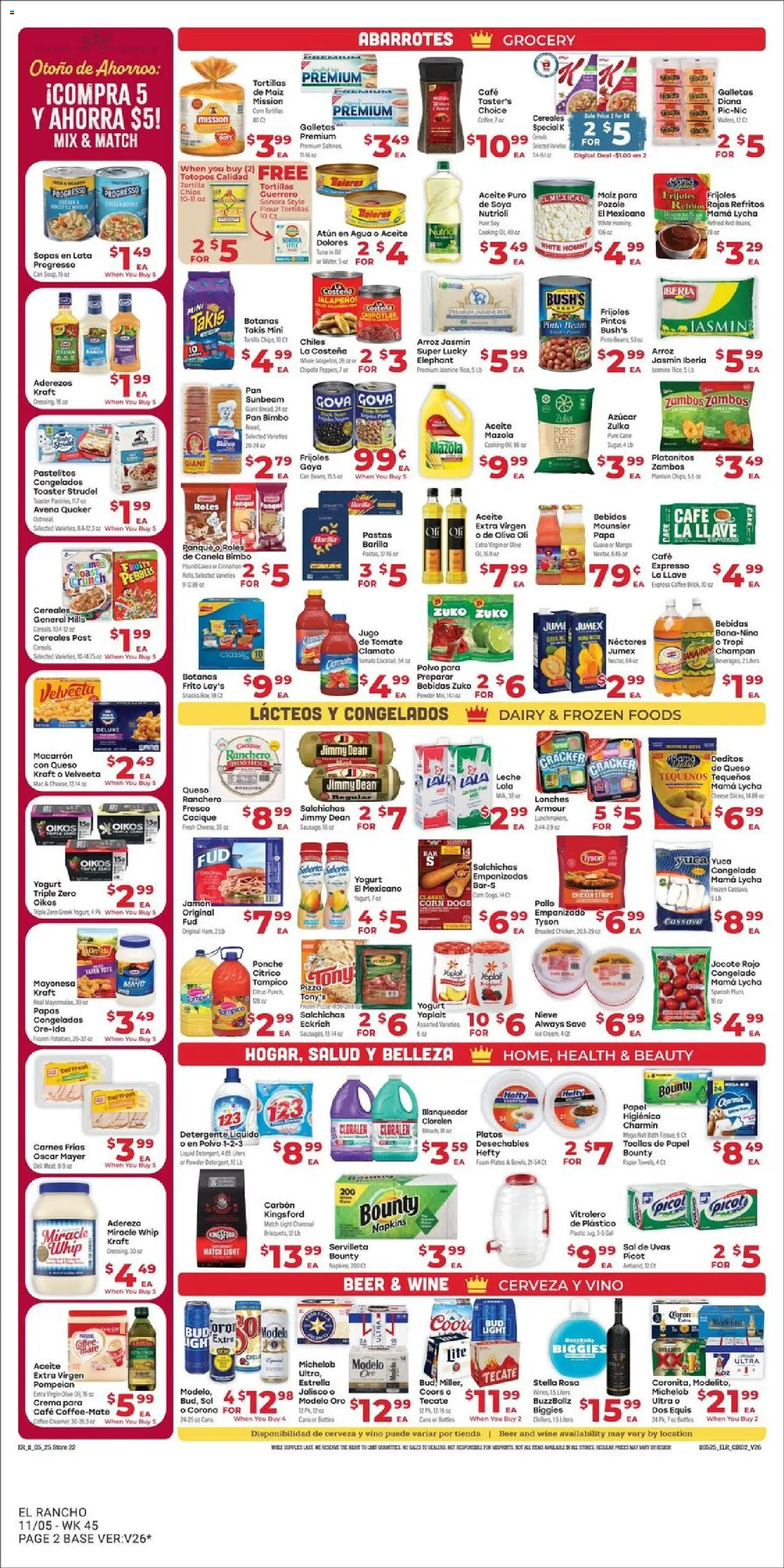 El Rancho Weekly Ad - valid from 05.11.2025 | Page: 2 | Products: Powder, Wine, Beer, Sugar