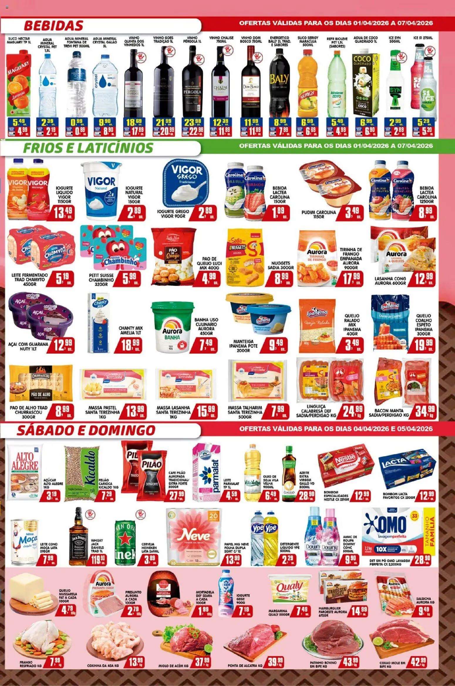 Higa's Supermercado Folheto - válido de 01.04.2026 | Página: 3 | Produtos: Vinho, Bebida, Água mineral, Açaí