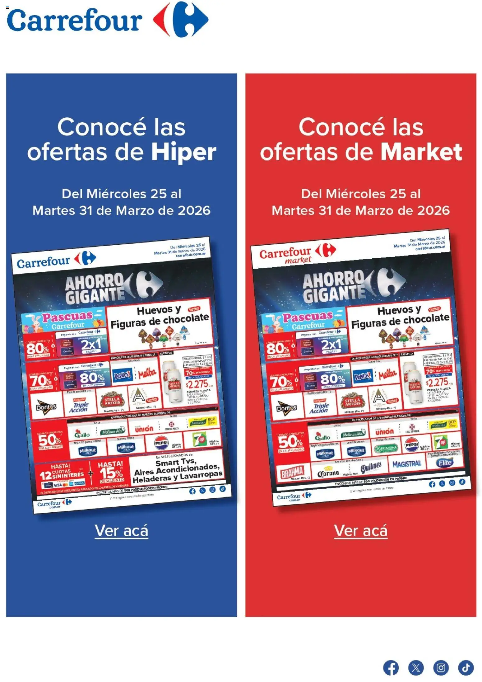 Carrefour ofertas │ válido desde el 25.03.2026 | Página: 1 | Productos: Lavarropas, Leche, Yogur, Chocolate