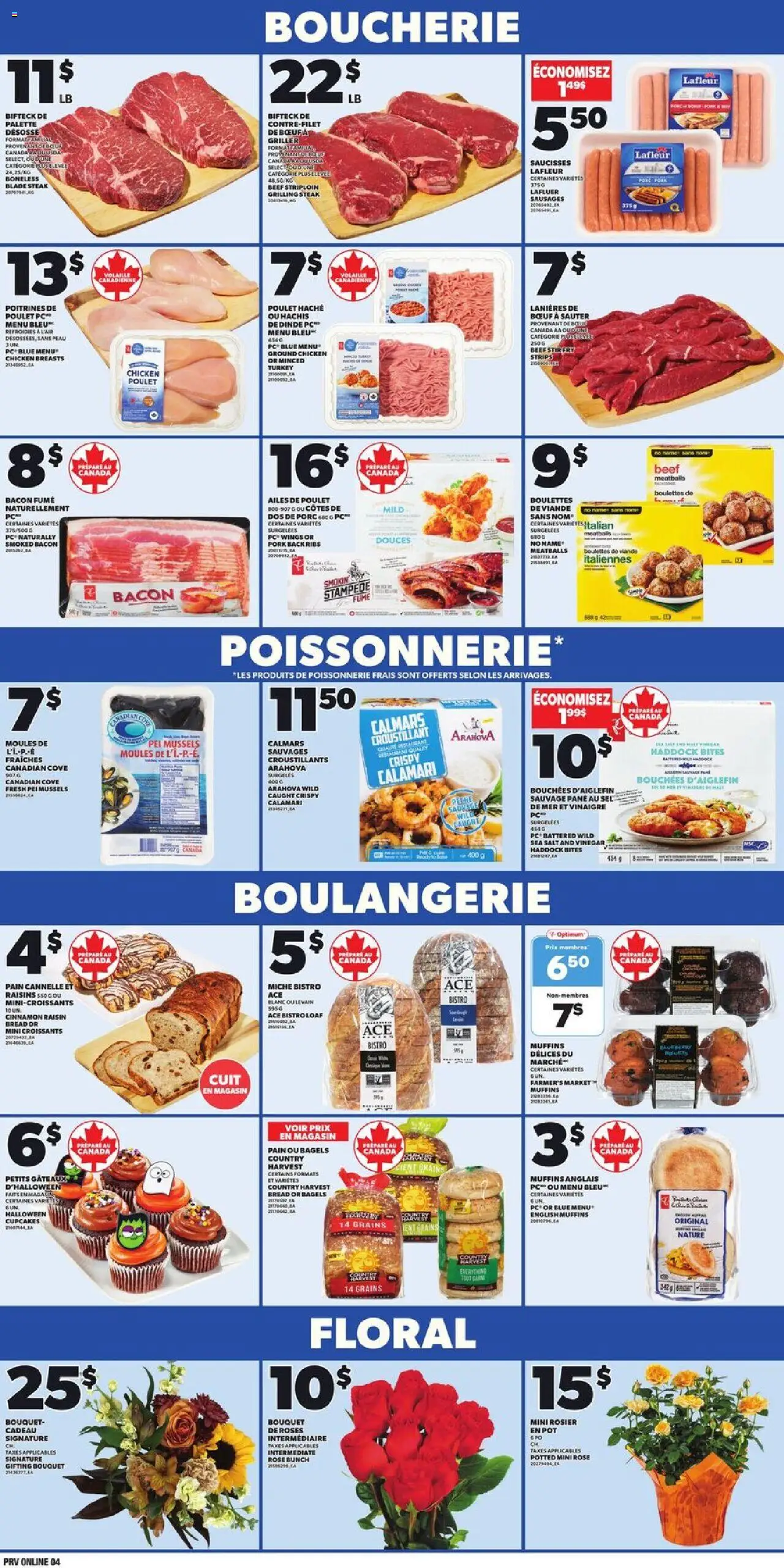 Provigo flyer valid from 23.10.2025 | Page: 4 | Products: Beef, PC, Turkey, Bread