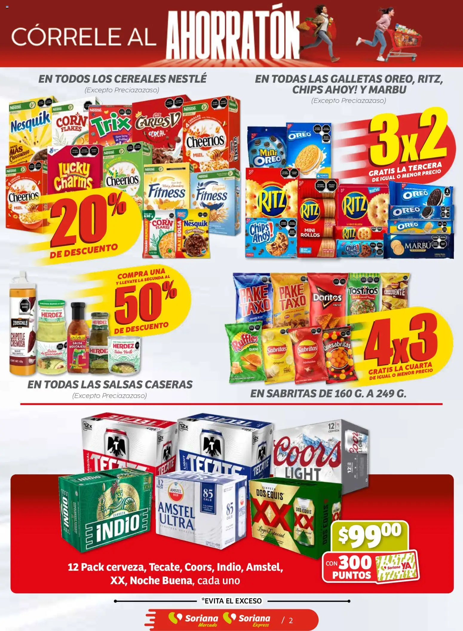 Nuevas ofertas de Soriana válidas en toda la República Mexicana desde el 13.11.2025. ¡Encuentra las mejores ofertas en Soriana - Ahorratón Mercado: Nuevo León! | Página: 2 | Productos: Bolsa, Cereales, Sales, Galletas
