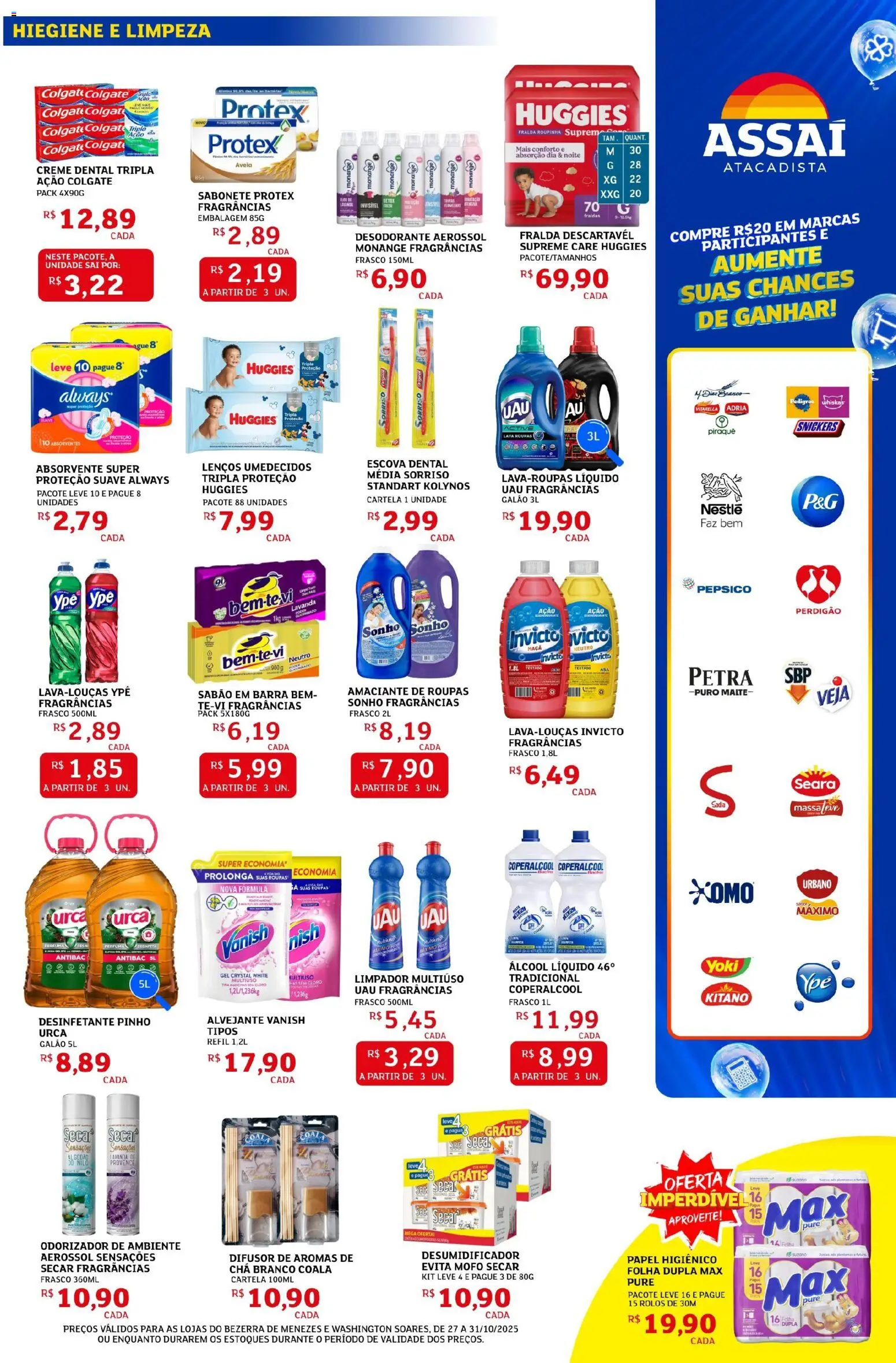 Assaí Atacadista Folheto - válido de 27.10.2025 | Página: 7 | Produtos: Alvejante, Limpador multiuso, Chá, Roupas