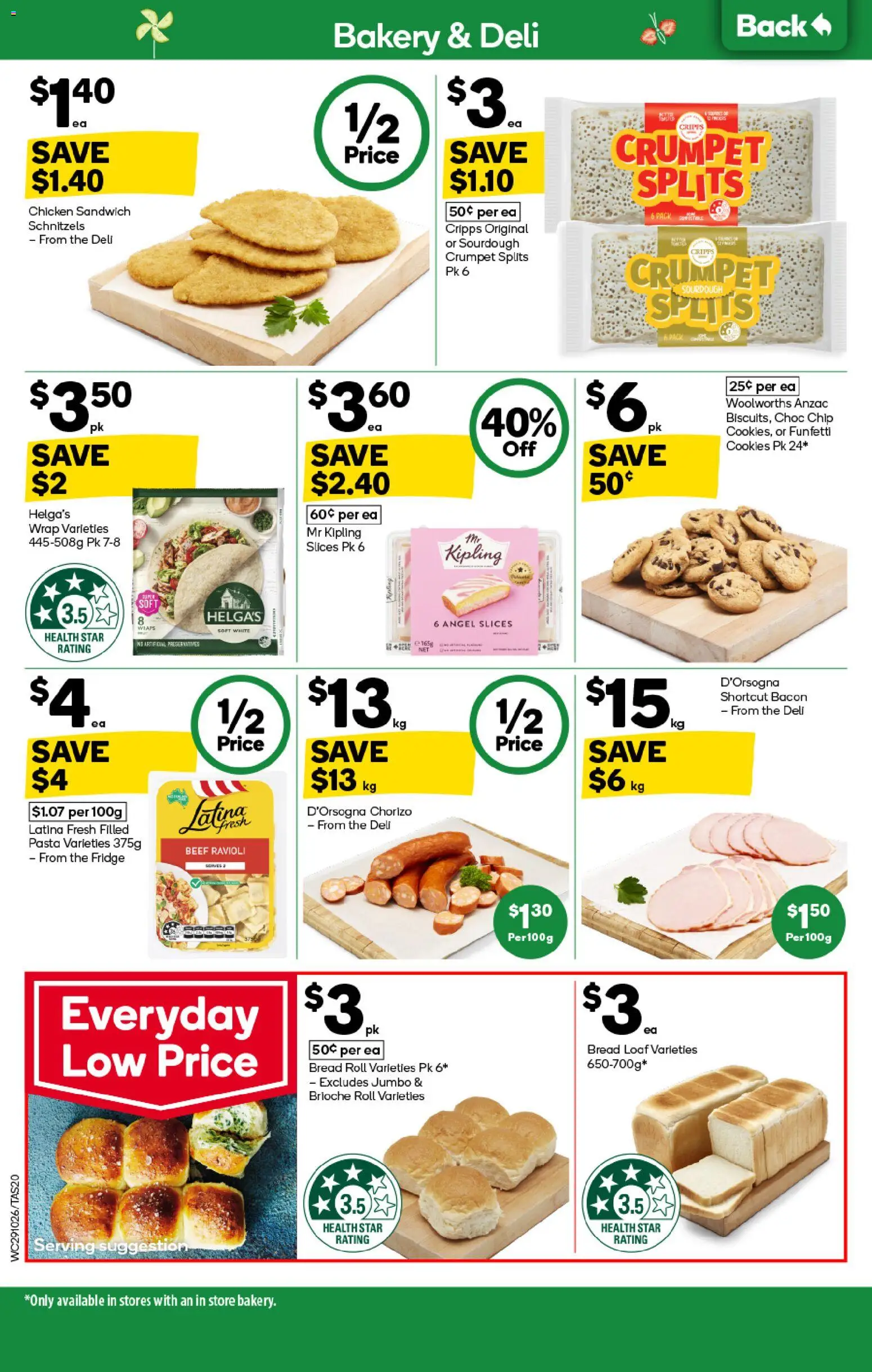 Woolworths catalogue - valid from 29.10.2025 | Page: 20 | Products: Bacon, Chicken, Pasta, Bakery