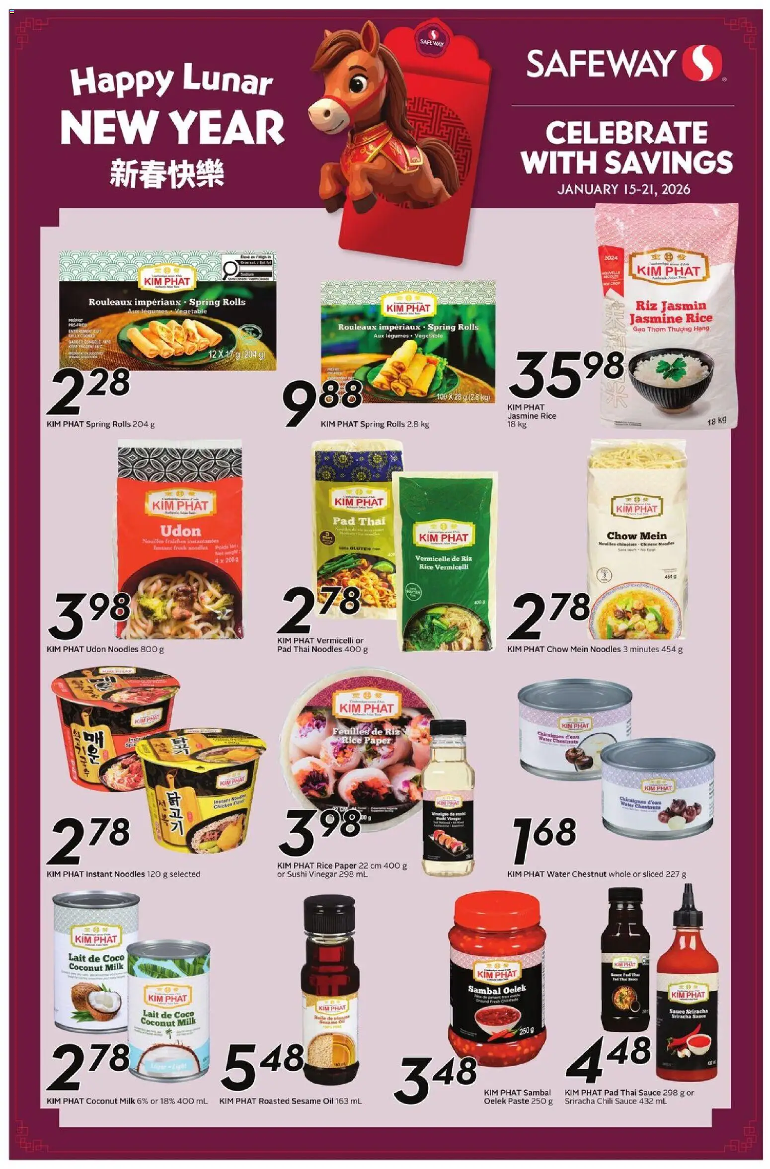Safeway flyer valid from 15.01.2026 | Page: 3 | Products: Noodles, Milk, Oil, Chicken