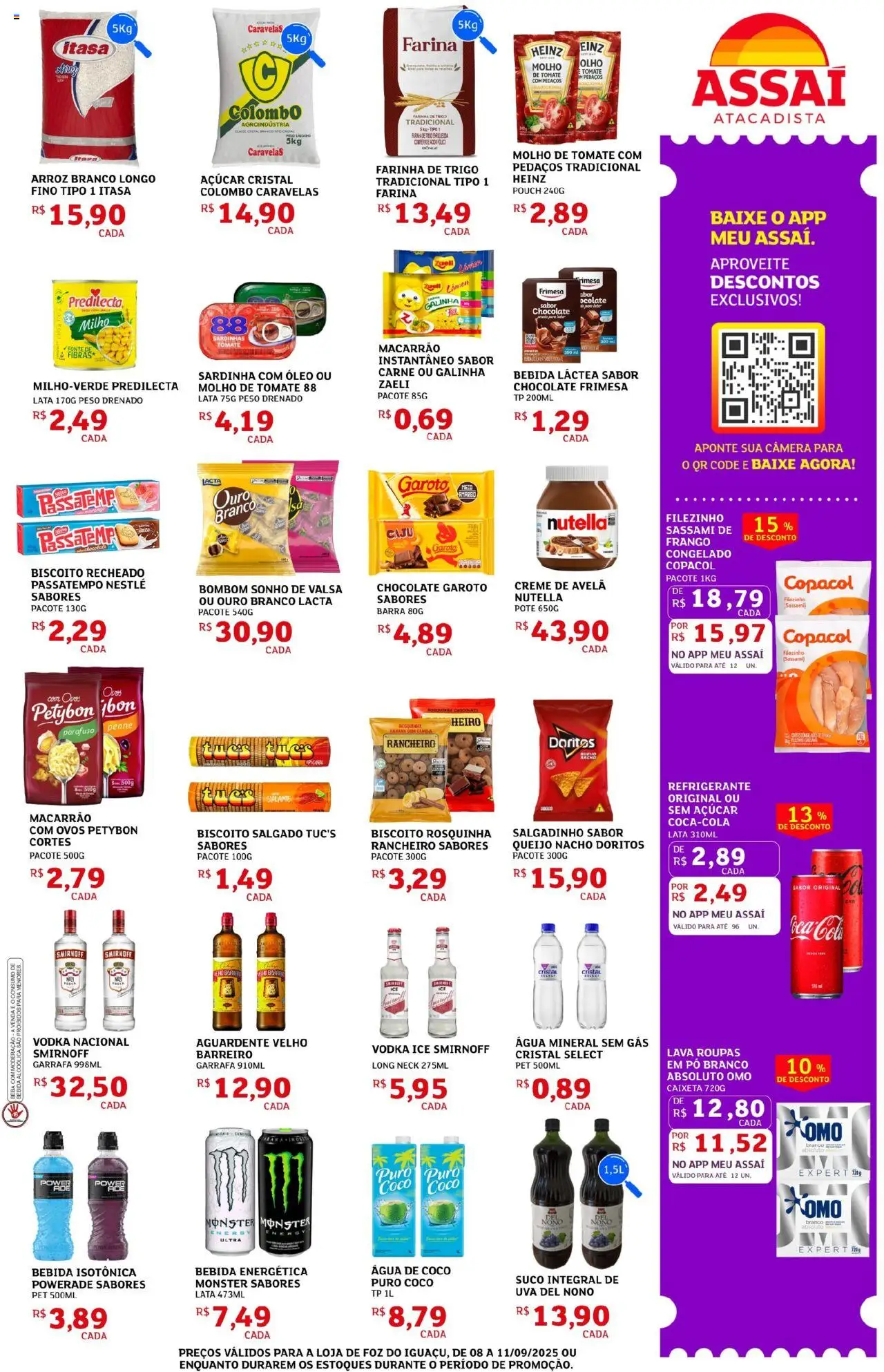 Assaí Atacadista Folheto - válido de 08.09.2025 | Página: 3 | Produtos: Queijo, Rosquinha, Zaeli, Avelã