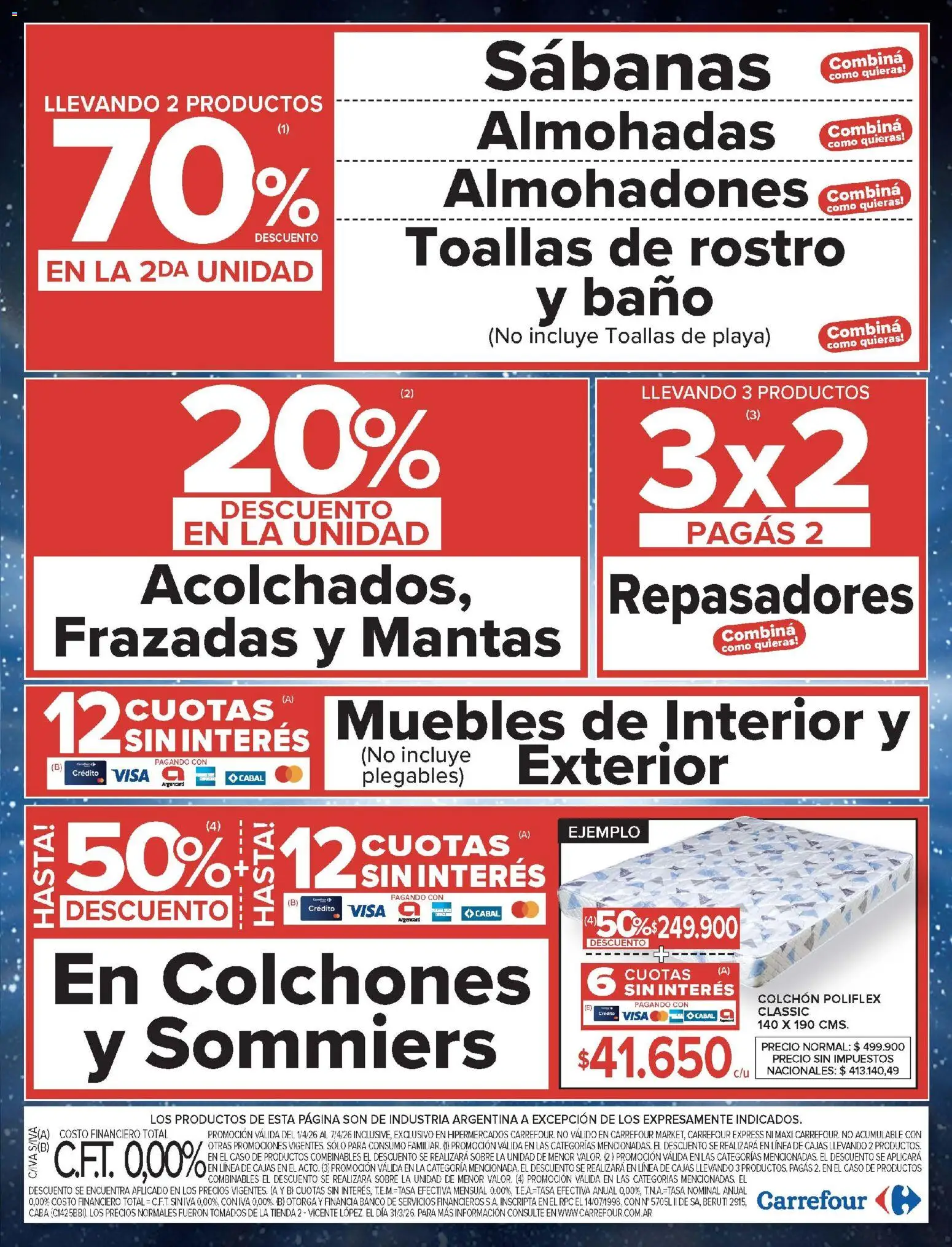 Carrefour ofertas │ válido desde el 01.04.2026 | Página: 22 | Productos: Caso, Banco, Sabanas, Colchón