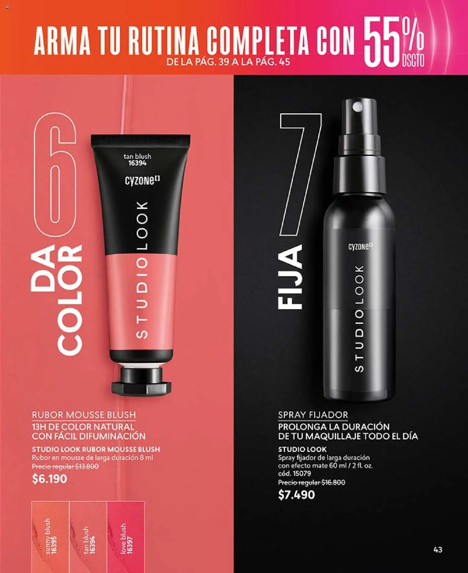 Catálogo CyZone Campaña 5 │ válido desde el 01.03.2026 | Página: 43 | Productos: Mousse, Maquillaje, Mate, Rubor