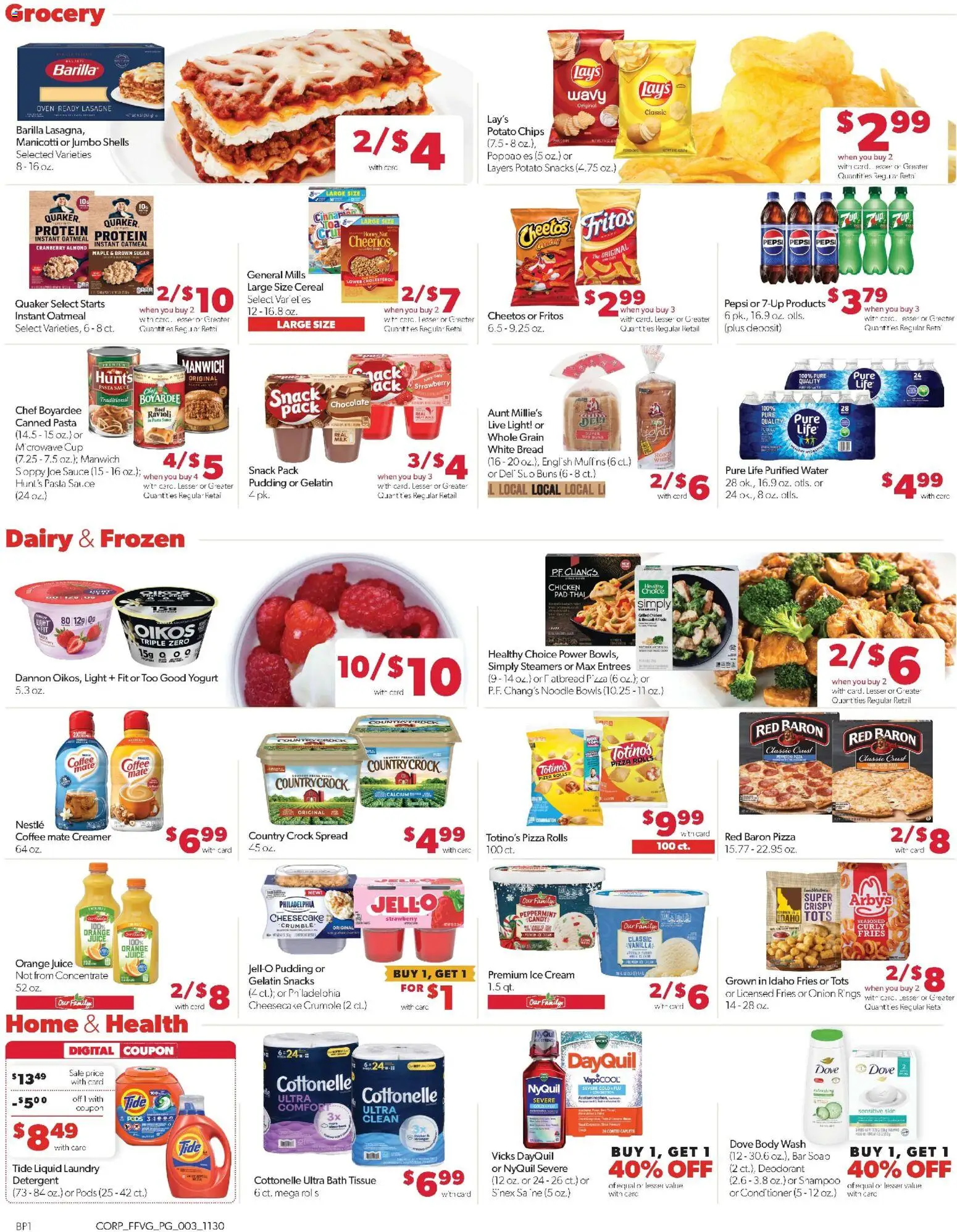Family Fare Weekly Ad - MI - valid from 30.11.2025 | Page: 3 | Products: Microwave, Juice, Deodorant, Cheesecake