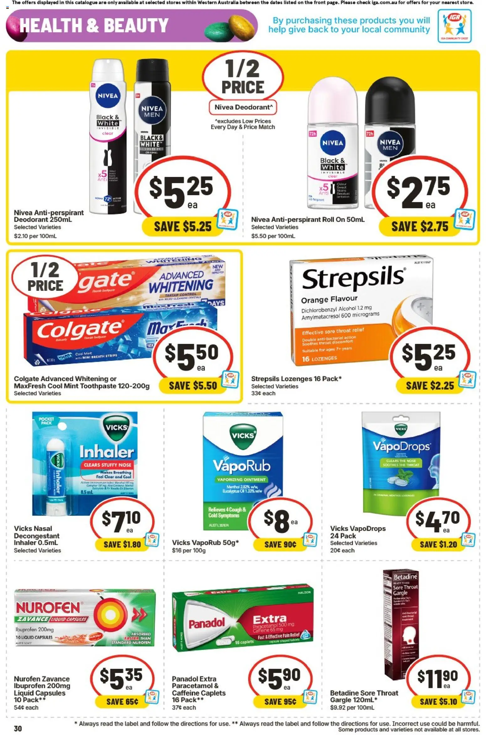 IGA catalogue - valid from 01.04.2026 | Page: 30 | Products: Gate, Antiperspirant, VapoRub, Pain relief