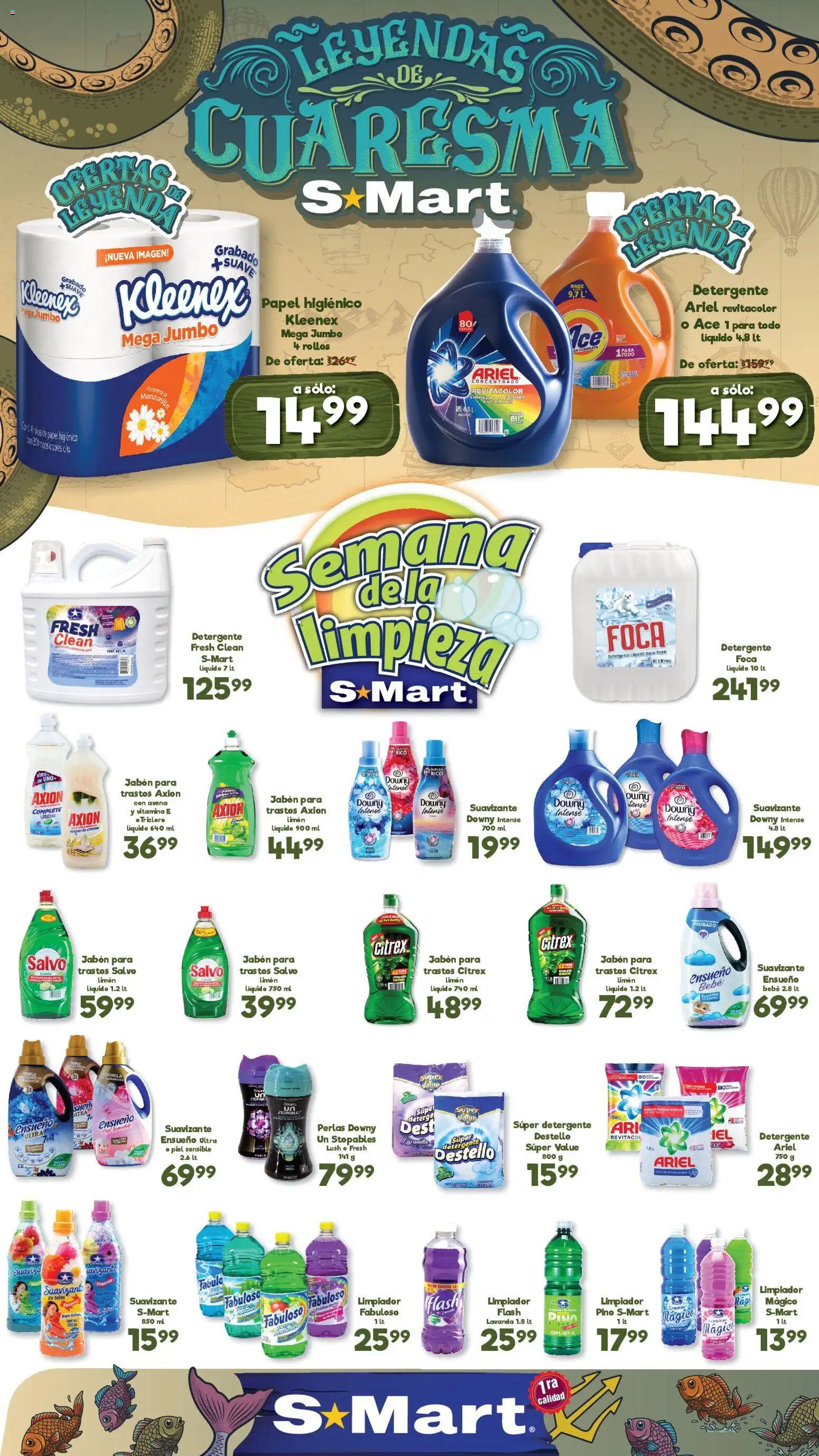 Nuevas ofertas de S-Mart válidas en toda la República Mexicana desde el 24.03.2026. ¡Encuentra las mejores ofertas en S-Mart folleto Ofertas de feria Reynosa! | Página: 1 | Productos: Piña, Suavizante, Limpiador, Ropa