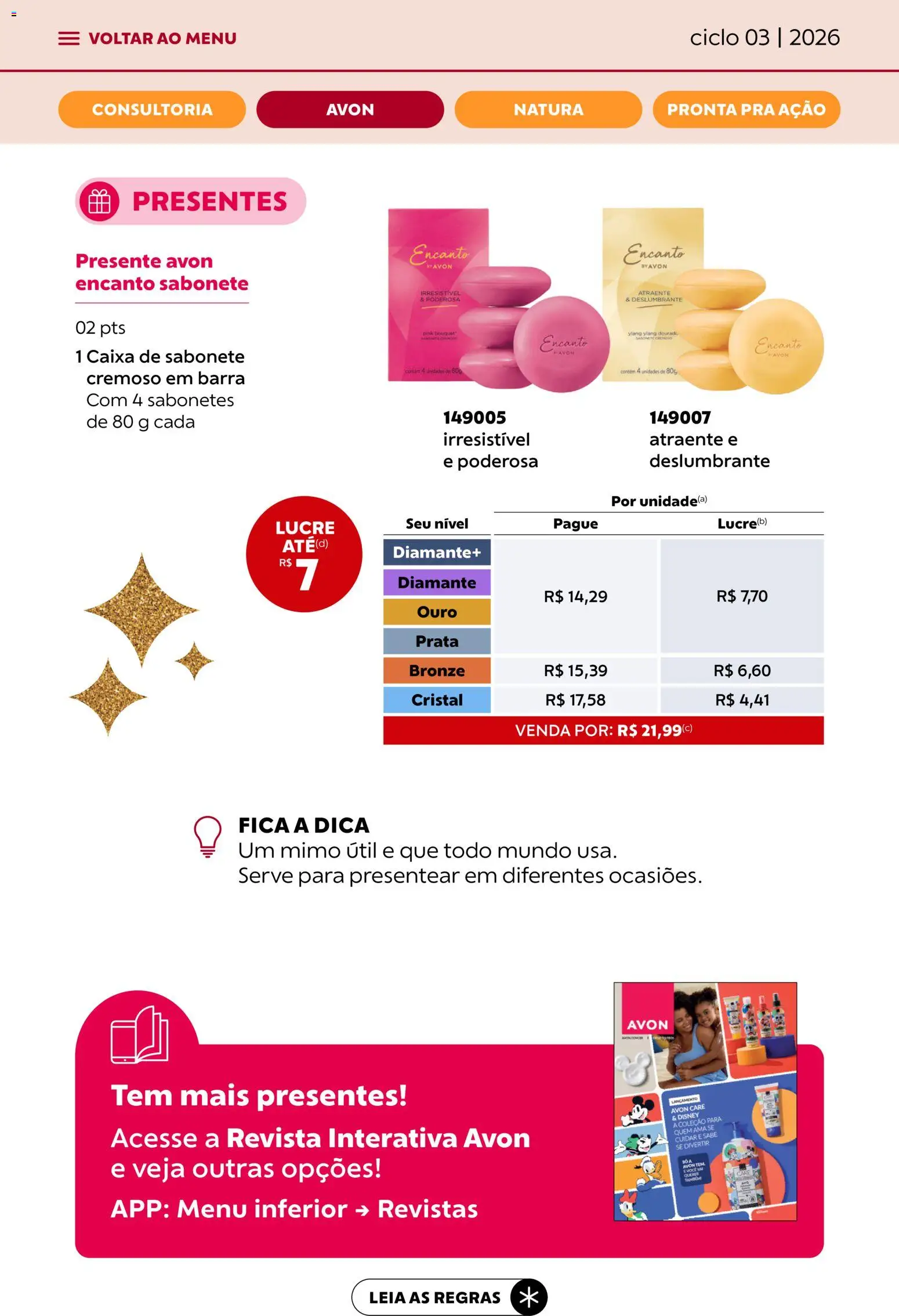 Avon Folheto - válido de 15.01.2026 | Página: 25 | Produtos: Revista, Caixa, Sabonete