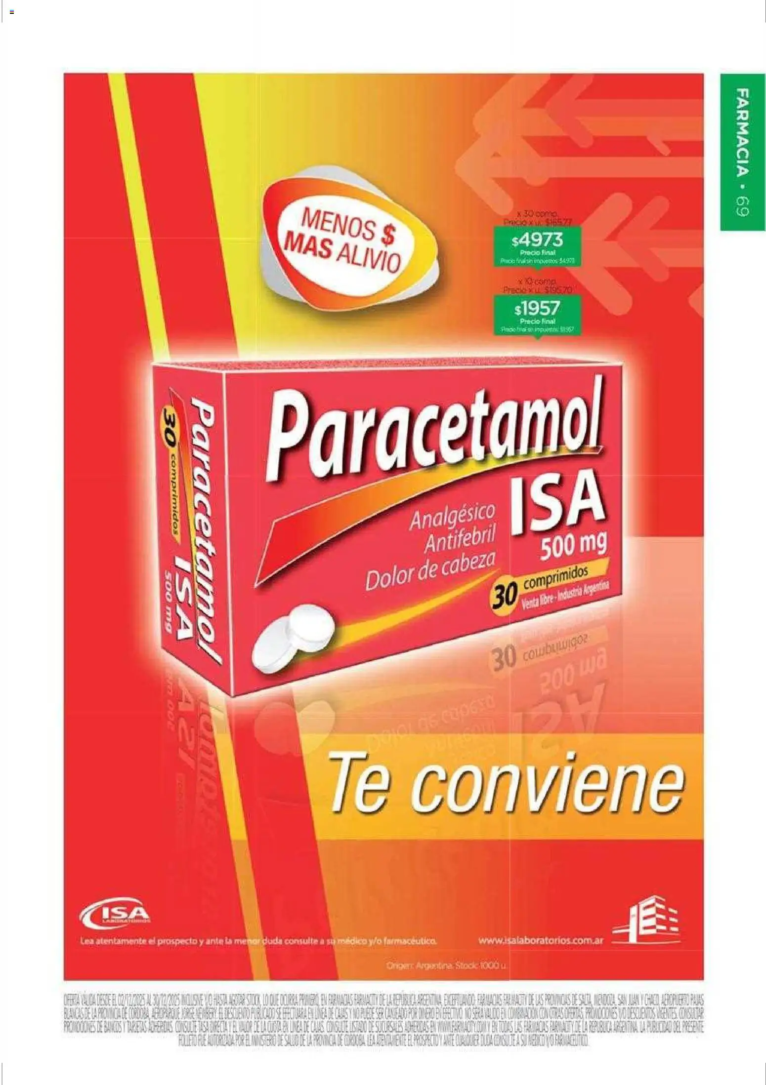 Farmacity catálogo │ válido desde el 02.12.2025 | Página: 69 | Productos: Té, Analgésico