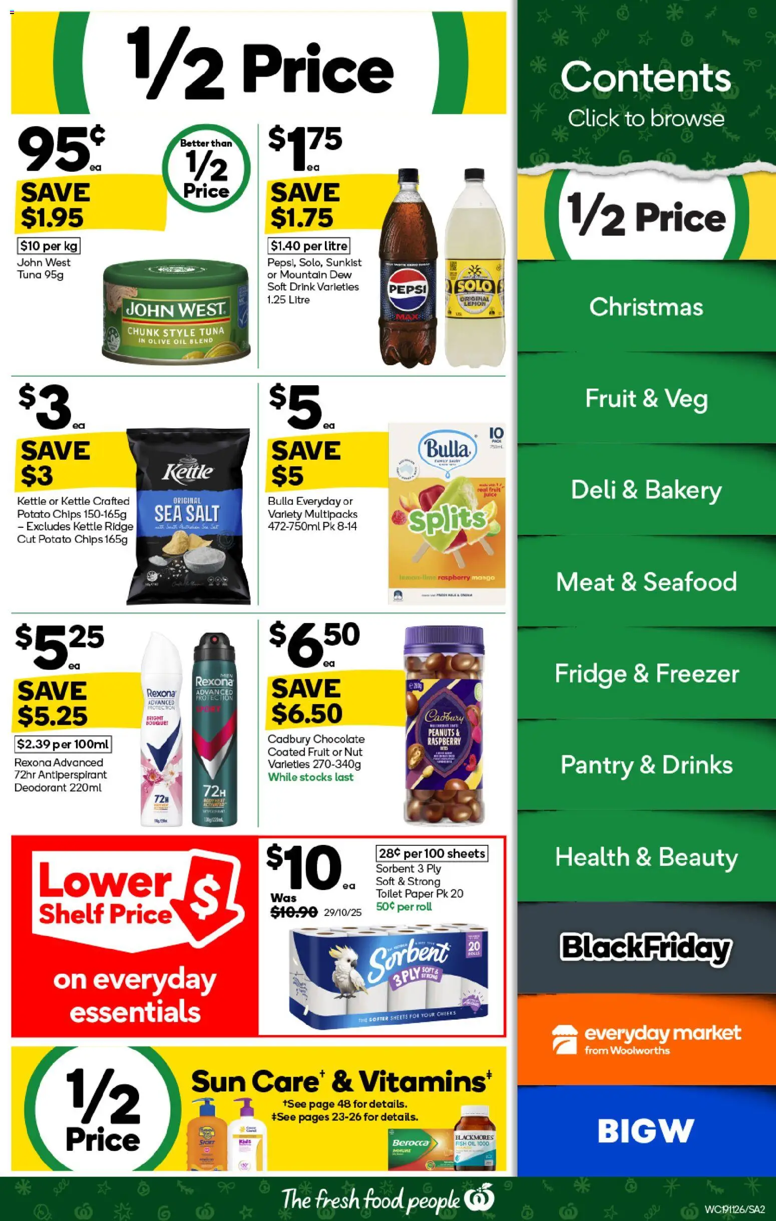 Woolworths catalogue - valid from 19.11.2025 | Page: 2 | Products: Shelf, Oil, Chocolate, Tuna