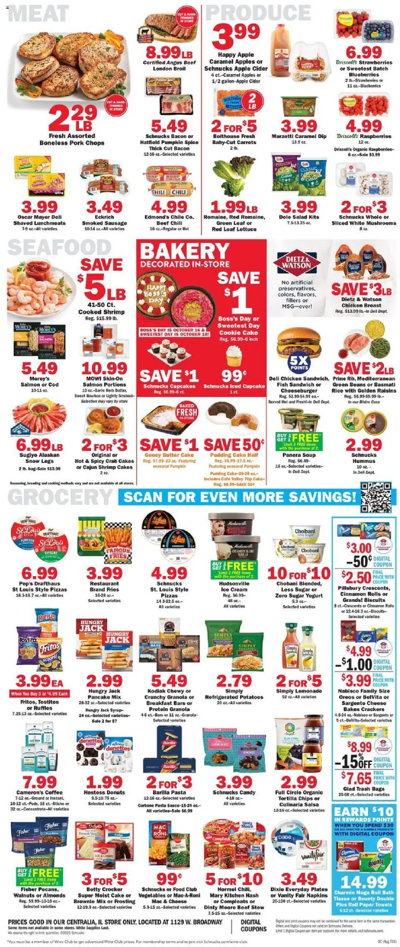 Schnucks Weekly Print Ad - IL - valid from 15.10.2025 | Page: 4 | Products: Butter, Salad, Potatoes, Vegetables