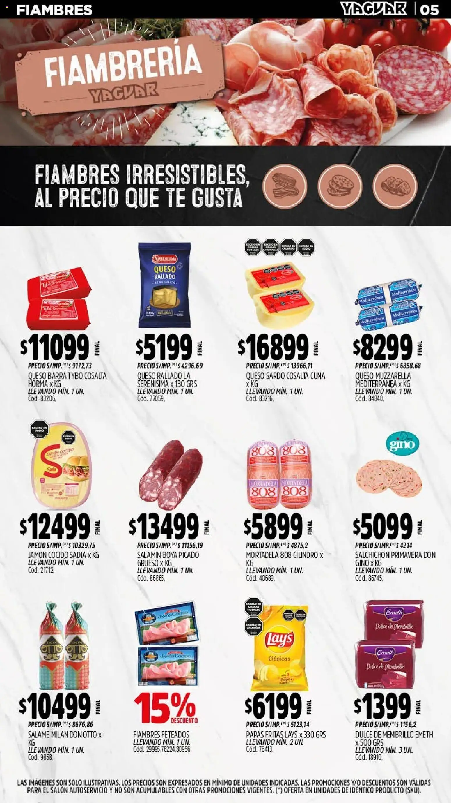 Yaguar - Oferta Semanal Salta │ válido desde el 13.04.2026 | Página: 6 | Productos: Jamón cocido, Mortadela, Té, Papas fritas