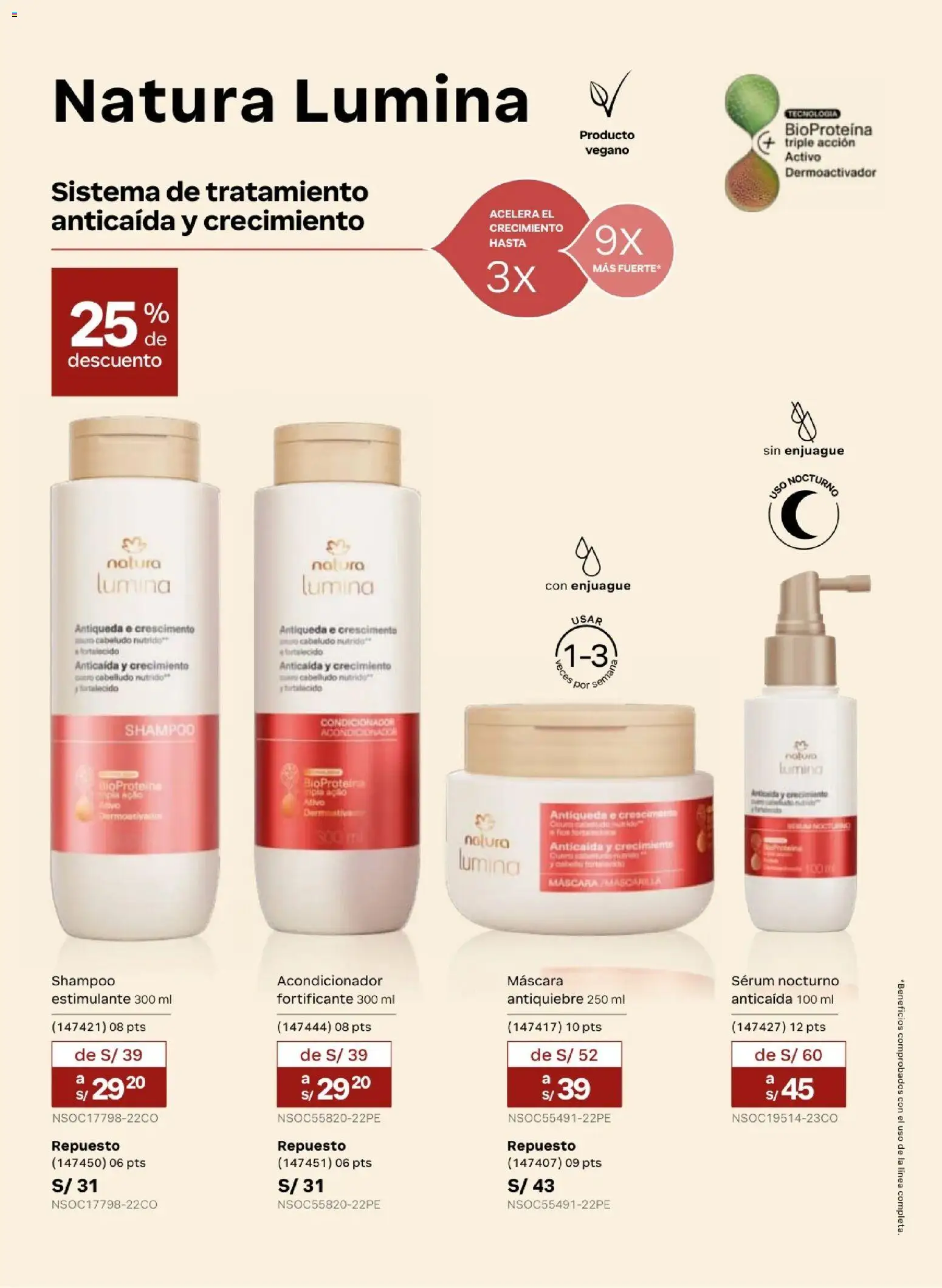 Catálogo Natura válido desde 31.03.2026 | Página: 128 | Productos: Máscara, Shampoo, Acondicionador