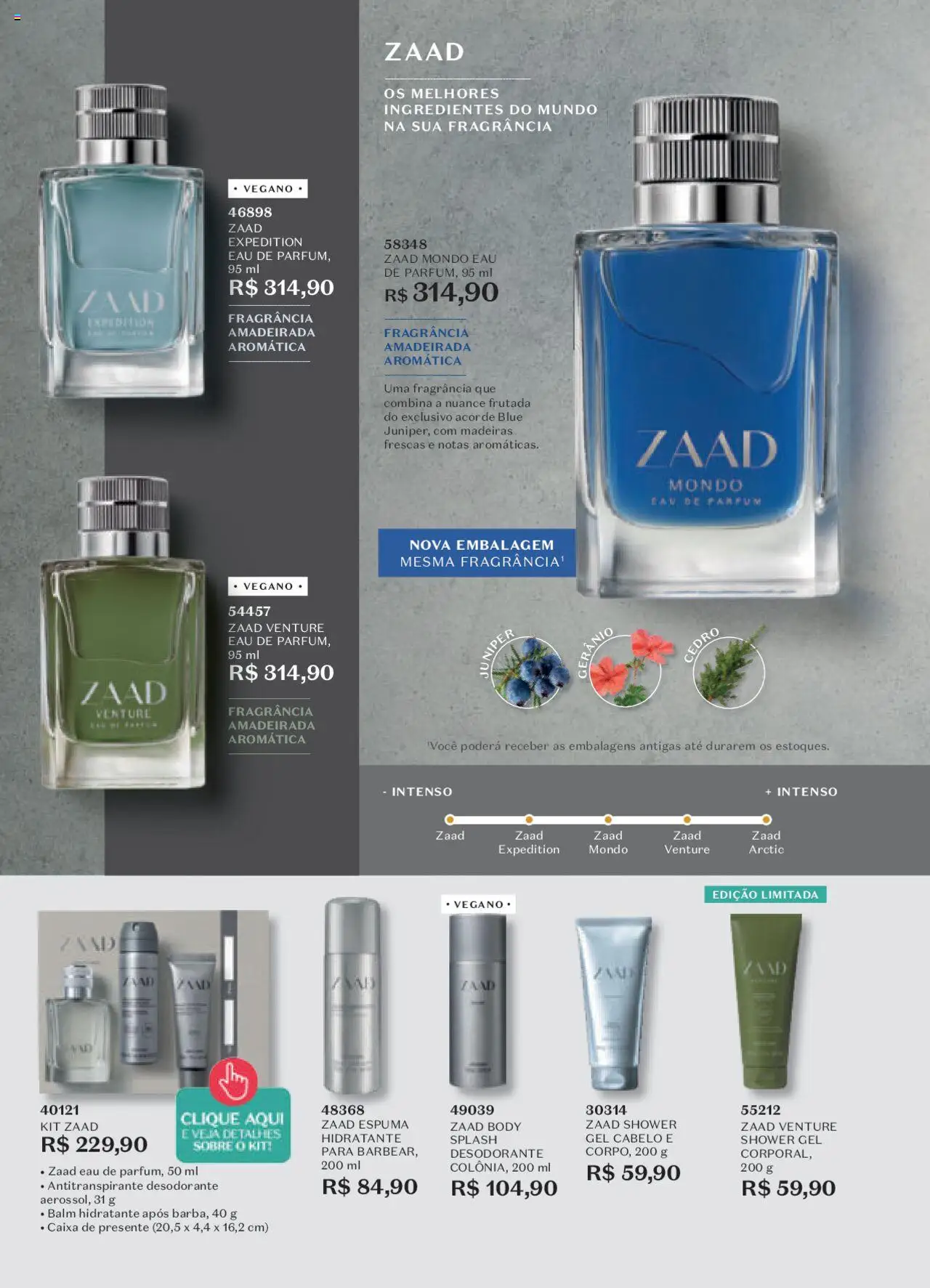 O Boticário Folheto - válido de 13.06.2025 | Página: 54 | Produtos: Madeiras, Desodorante, Caixa, Body