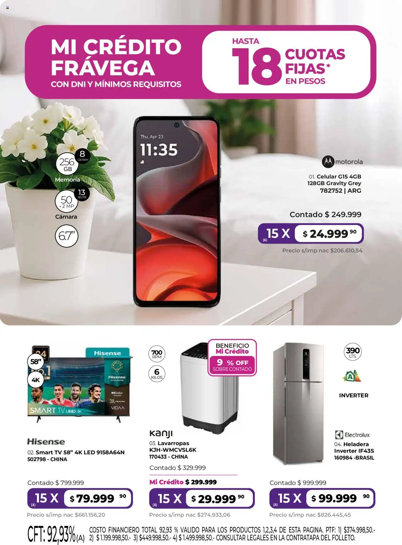 Frávega ofertas │ válido desde el 01.07.2025 | Página: 1 | Productos: Cámara, Sobre, Lavarropas, Heladera
