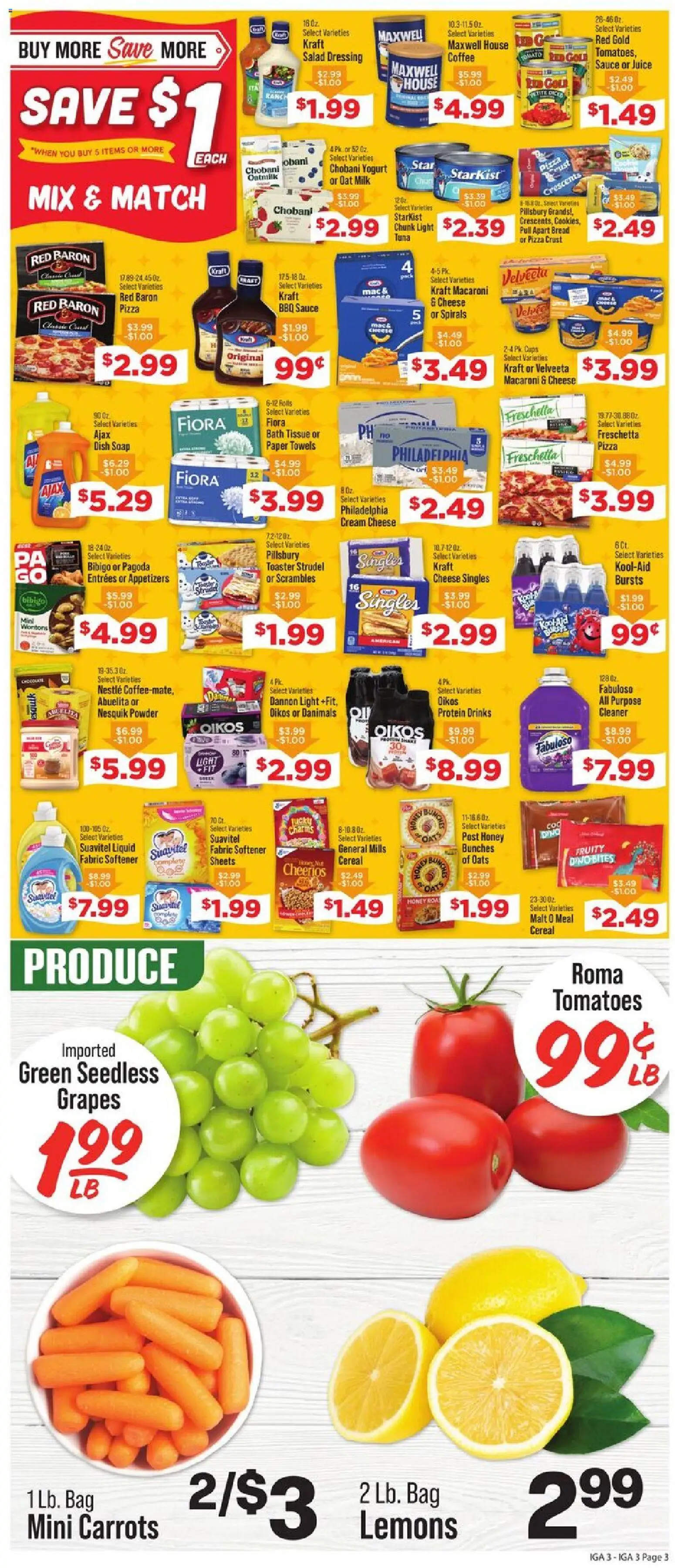 IGA Weekly Ad - valid from 04.02.2026 | Page: 4 | Products: Toaster, Cheese, Pizza, Grapes