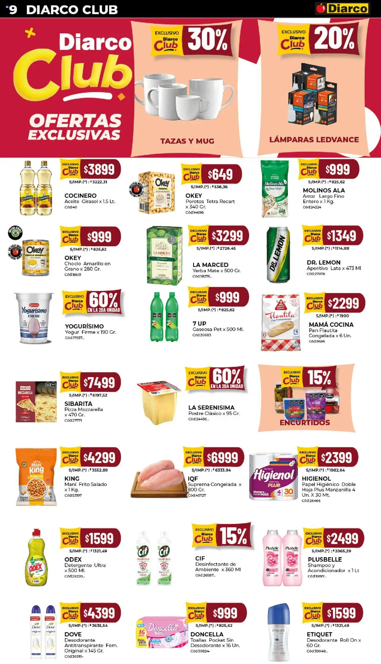 Diarco - Ofertas Gba │ válido desde el 29.09.2025 | Página: 9 | Productos: Toallas, Choclo, Desodorante, Pan
