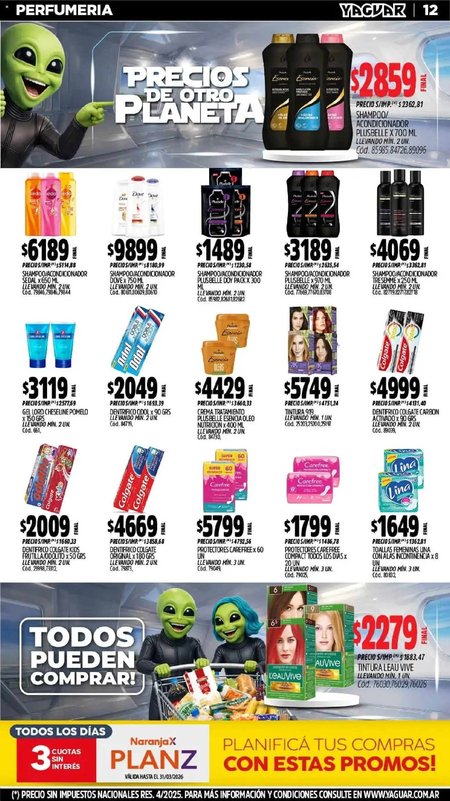 Yaguar - Oferta Semanal Salta │ válido desde el 02.03.2026 | Página: 12 | Productos: Toallas, Acondicionador, Pomelo, Crema
