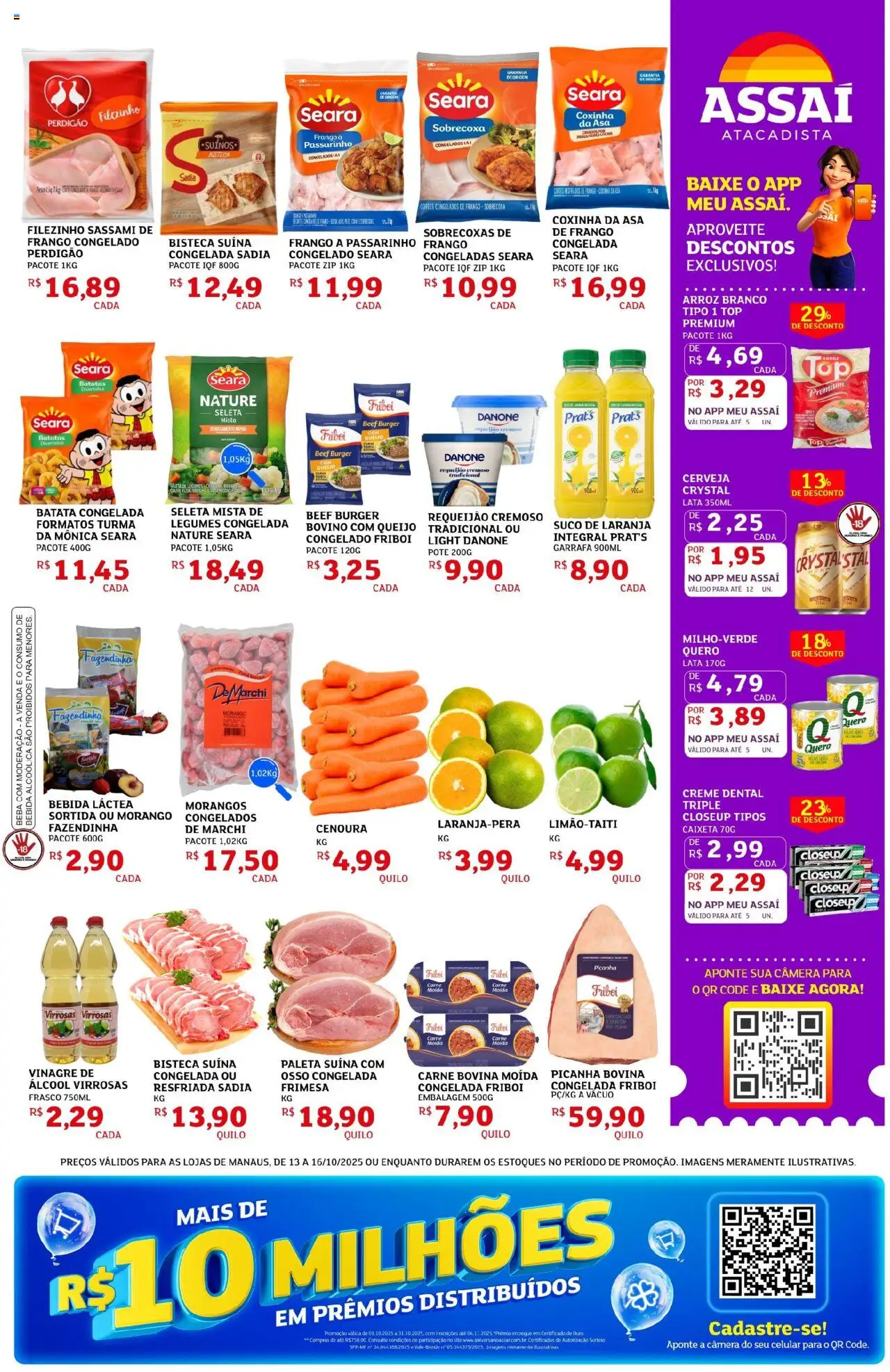 Assaí Atacadista Folheto - válido de 13.10.2025 | Página: 3 | Produtos: Picanha, Morangos, Frango, Câmera