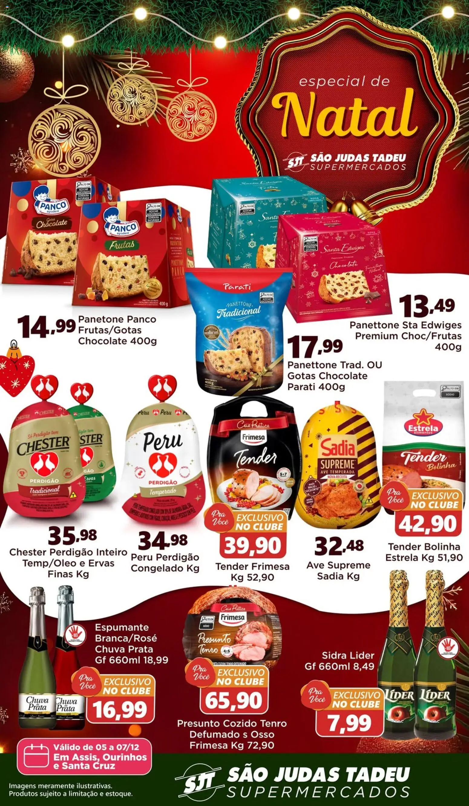 São Judas Tadeu Folheto - válido de 05.12.2025 | Página: 1 | Produtos: Panettone, Chocolate, Chester perdigão, Panetone