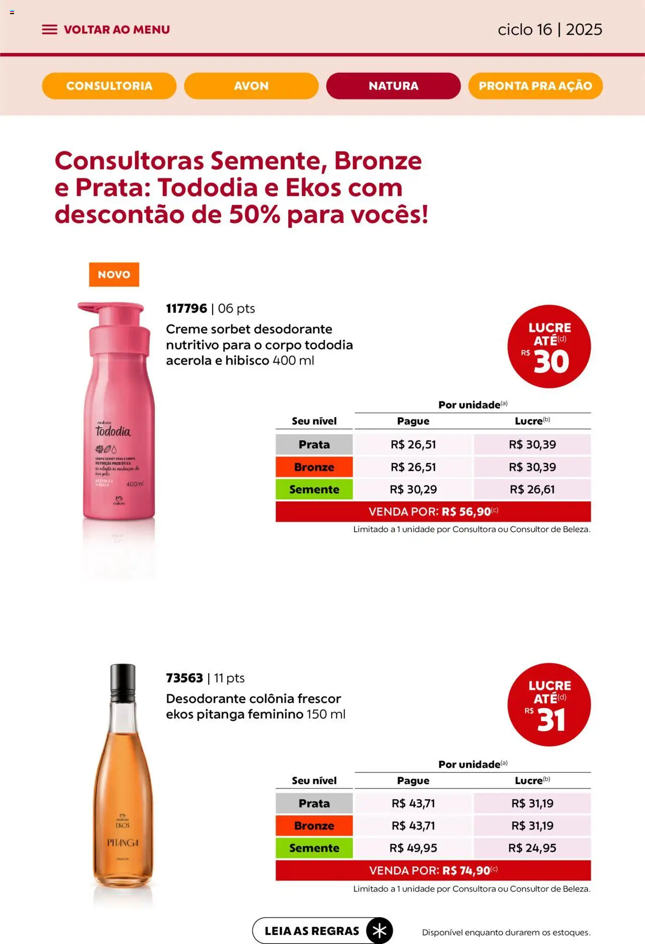 Avon Folheto - válido de 26.09.2025 | Página: 55 | Produtos: Hibisco, Desodorante, Creme, Acerola