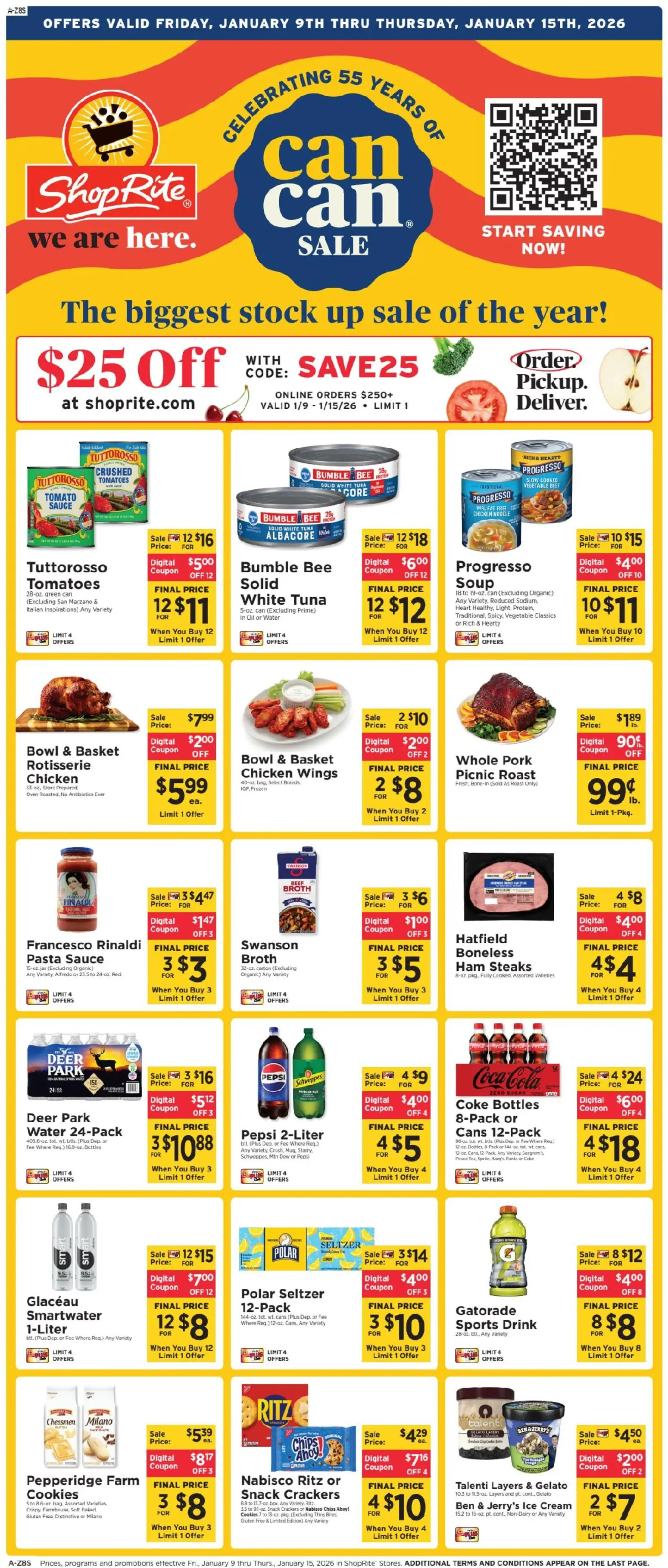 ShopRite Weekly Ad - valid from 08.01.2026 | Page: 1 | Products: Chocolate, Beef, Sugar, Oven