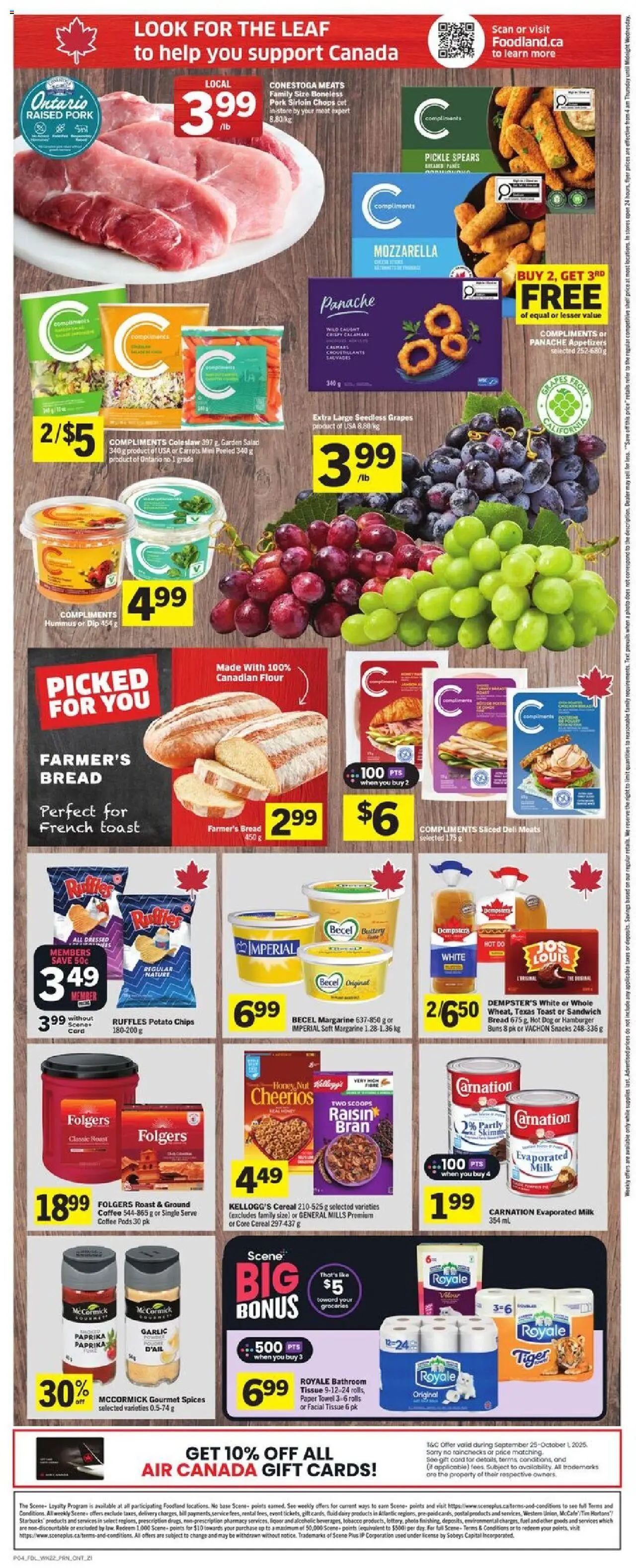 Foodland flyer valid from 25.09.2025 | Page: 2 | Products: Salad, Milk, Bread, Coffee