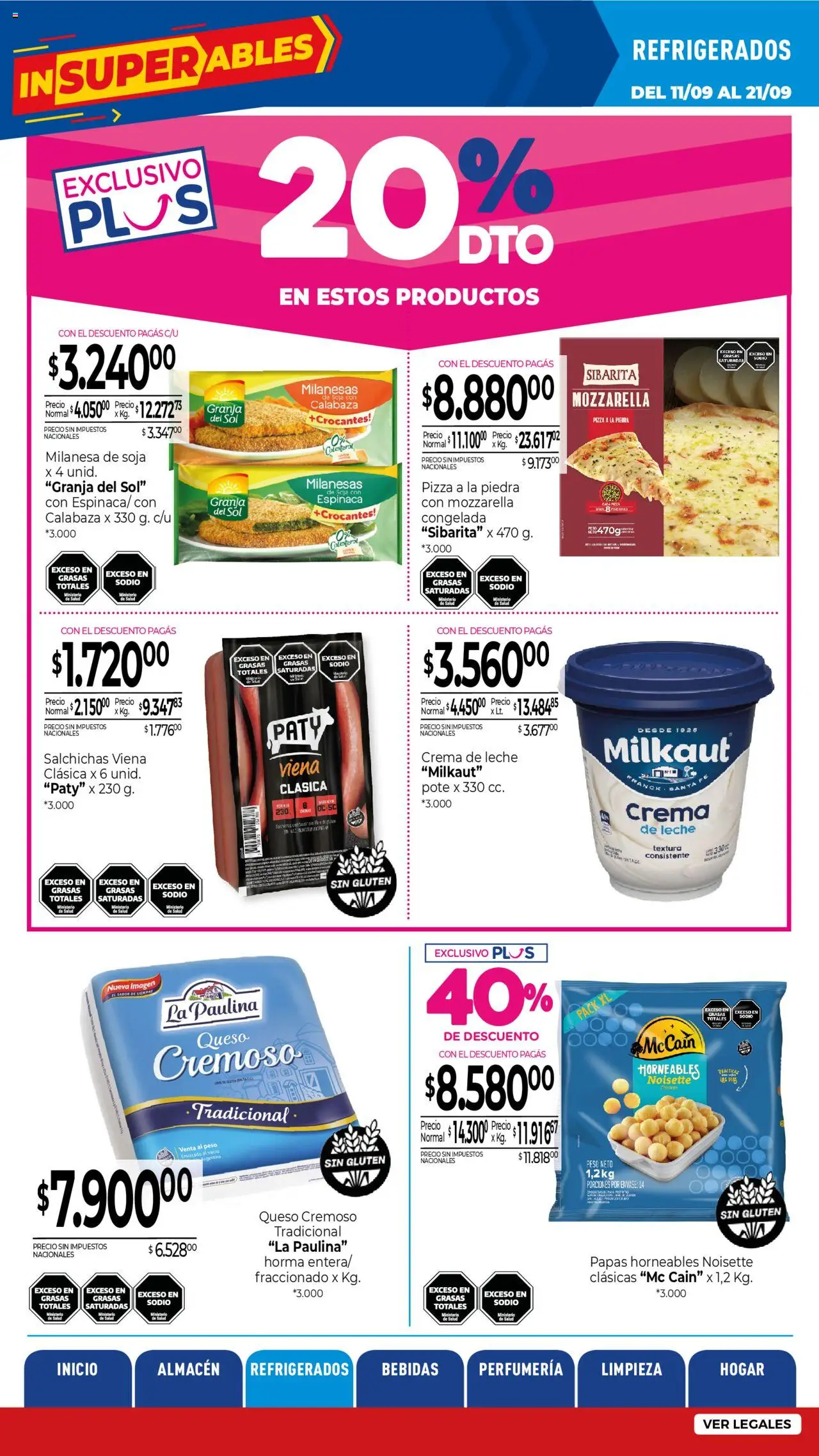 La Anonima - Insuperables │ válido desde el 11.09.2025 | Página: 16 | Productos: Peso, Crema de leche, Pizza, Crema