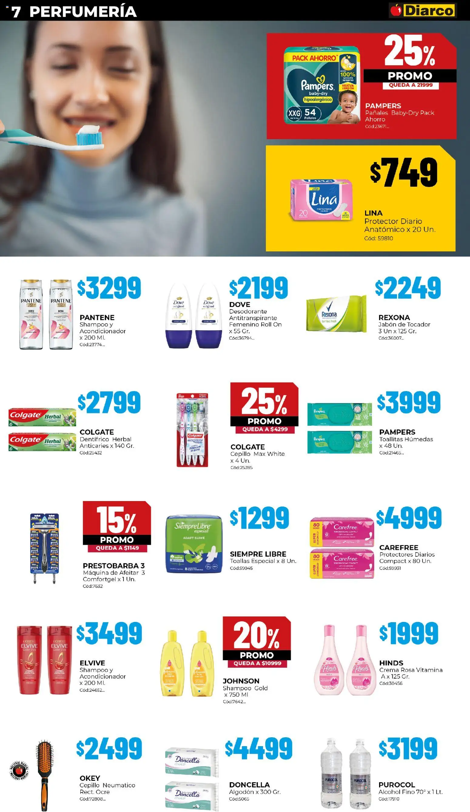 Diarco ofertas │ válido desde el 27.10.2025 | Página: 7 | Productos: Shampoo, Acondicionador, Desodorante, Crema