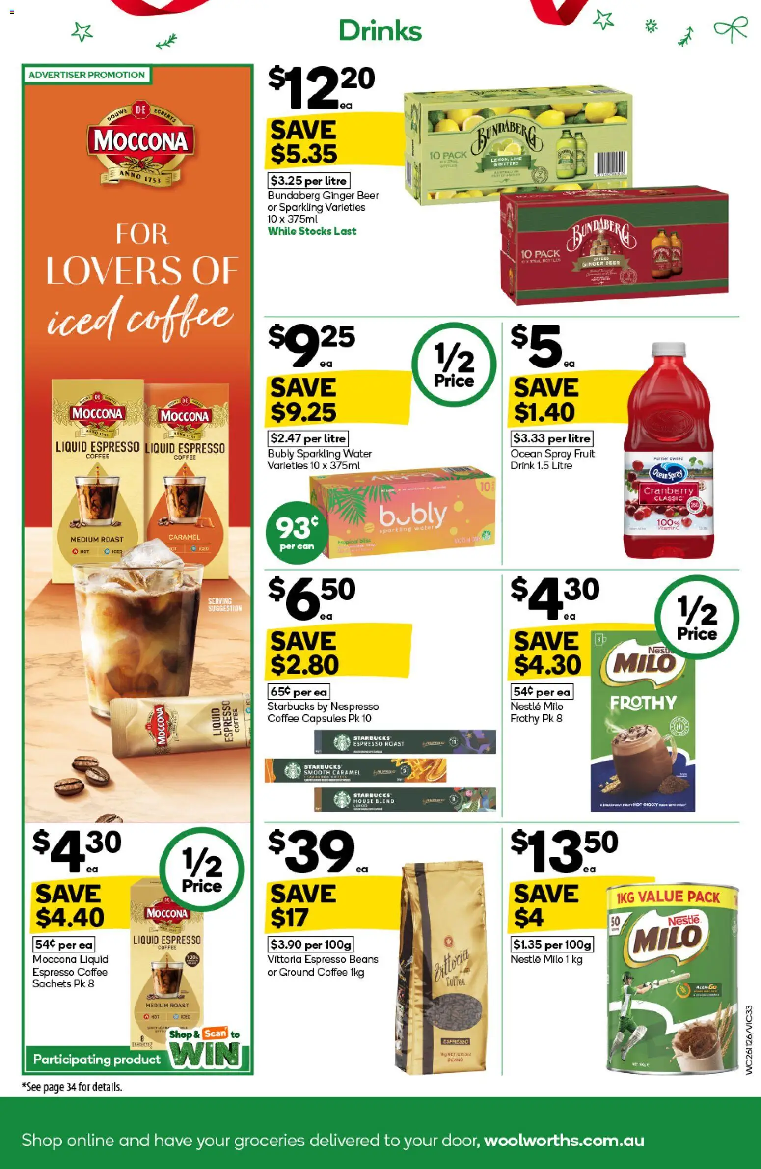 Woolworths catalogue - valid from 26.11.2025 | Page: 33 | Products: Ginger, Water, Lime, Moccona