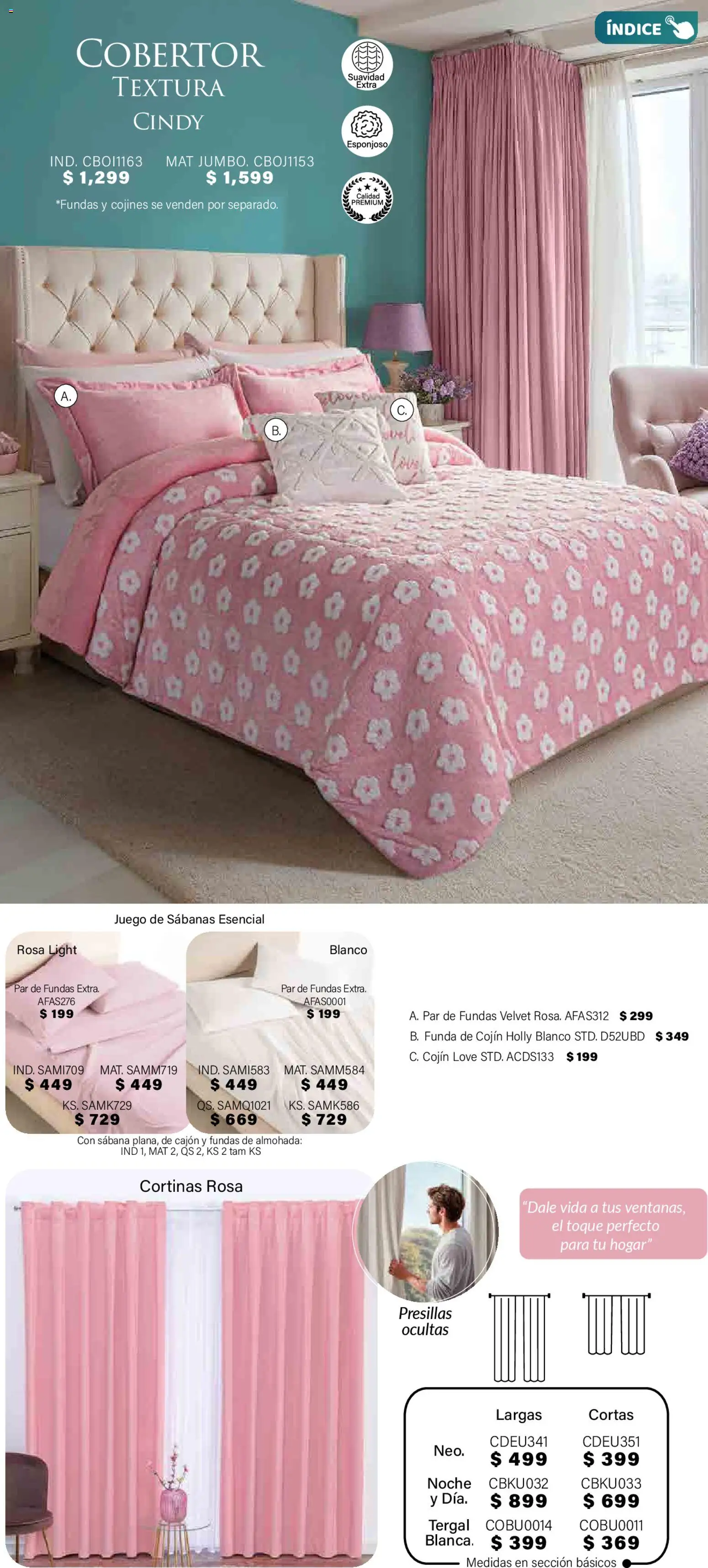 Nuevas ofertas de Colchas Concord válidas en toda la República Mexicana desde el 01.11.2025. ¡Encuentra las mejores ofertas en Colchas Concord Buen Fin! | Página: 349 | Productos: Cobertor, Funda, Almohada, Cortinas