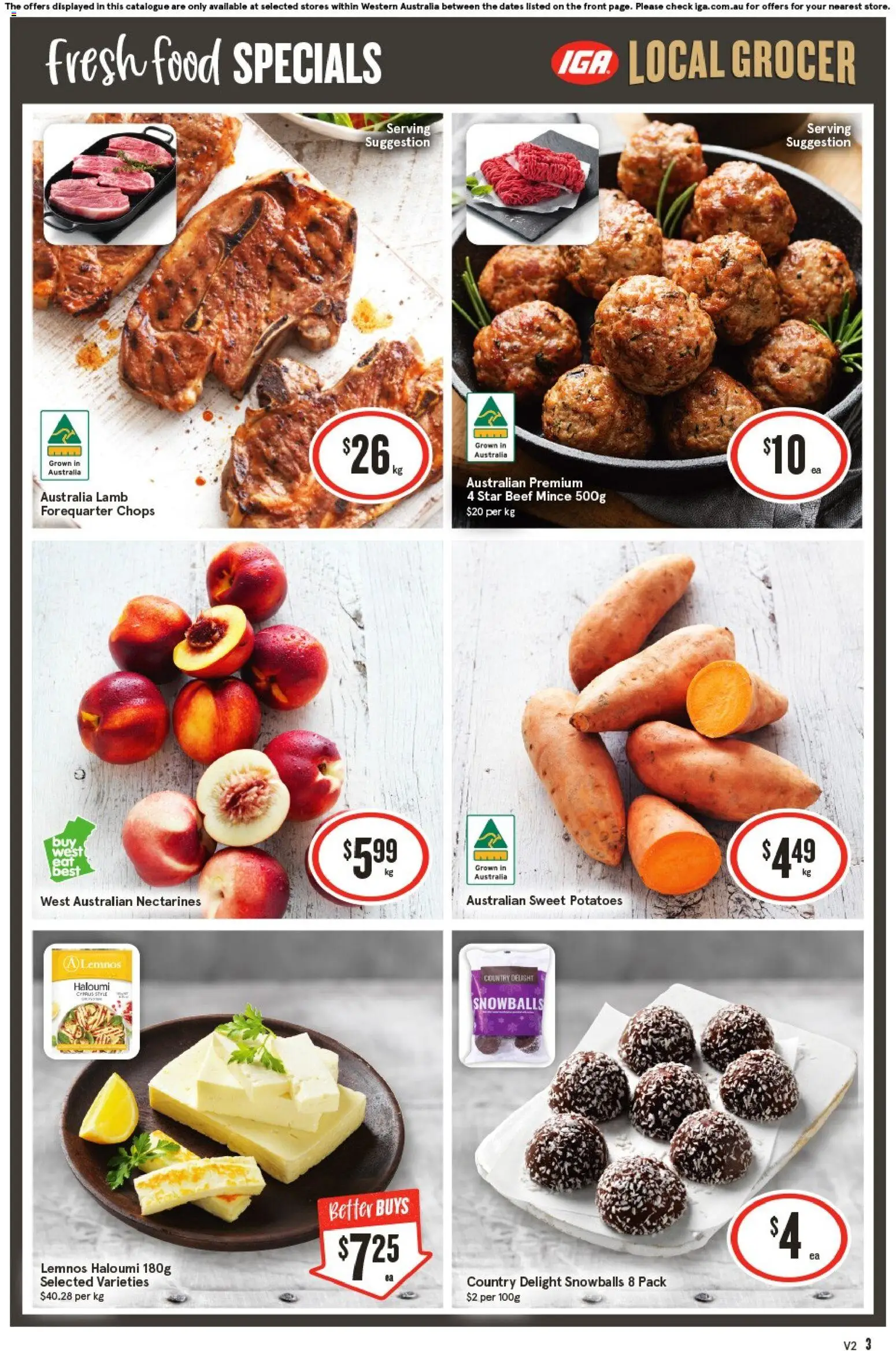 IGA catalogue - valid from 28.01.2026 | Page: 3 | Products: Lamb, Beef, Potatoes