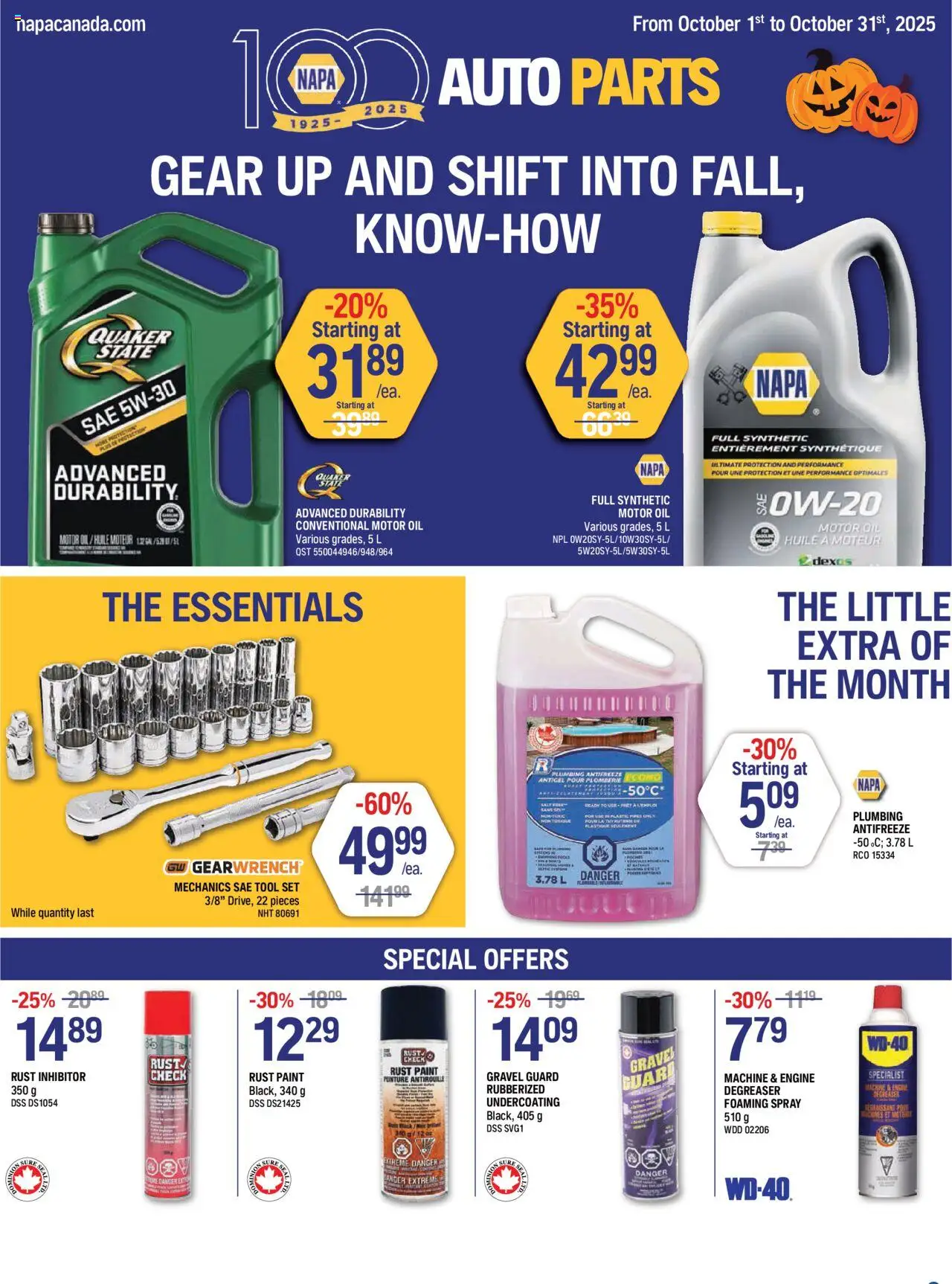NAPA Auto Parts flyer valid from 01.10.2025 | Page: 1
