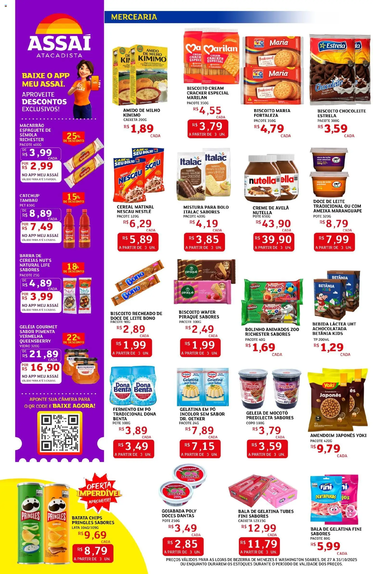 Assaí Atacadista Folheto - válido de 27.10.2025 | Página: 4 | Produtos: Espaguete, Leite, Bebida, Bala
