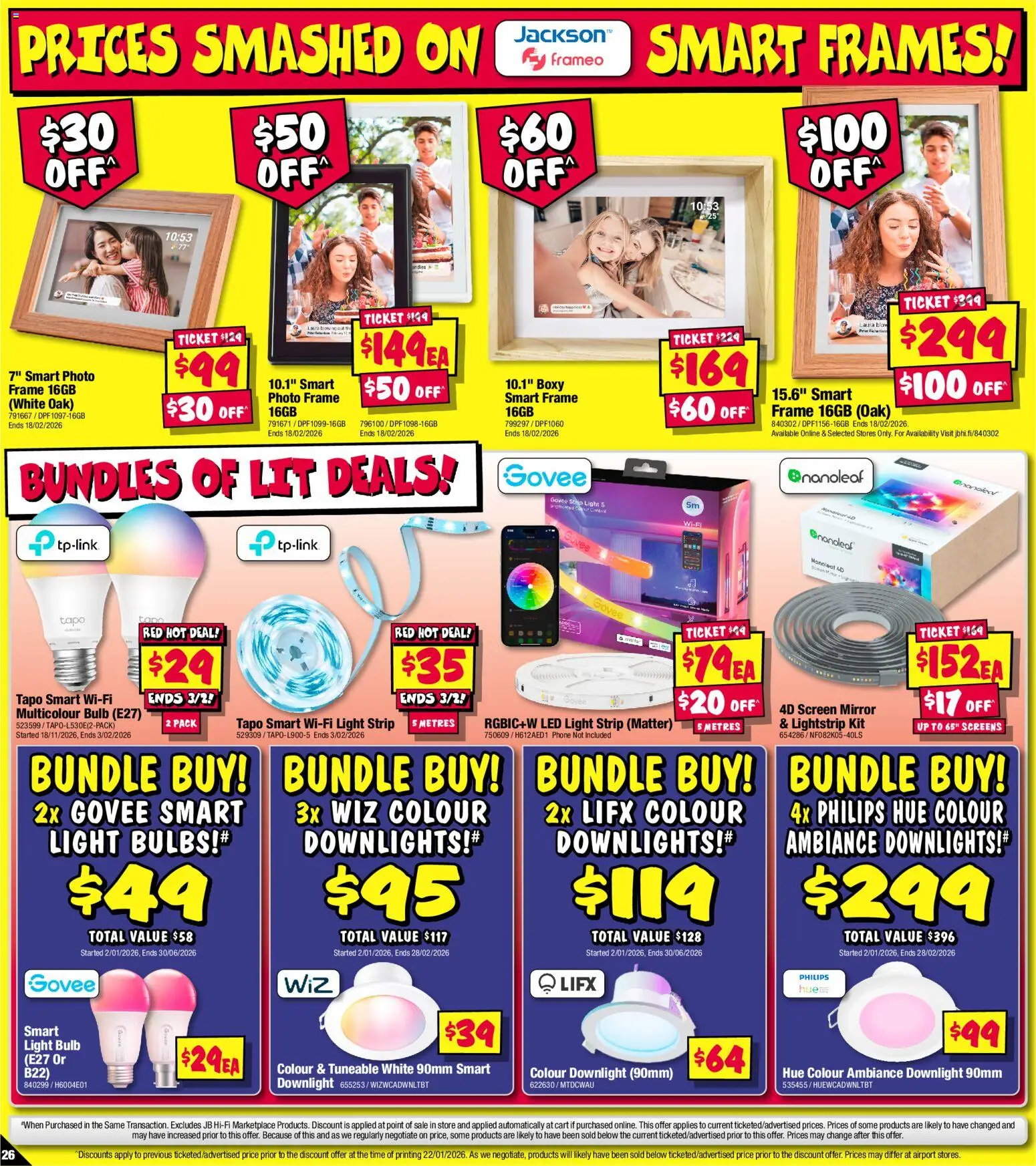 JB Hi-Fi catalogue - valid from 29.01.2026 | Page: 26 | Products: Photo frame, Bulb, Phone, Screen