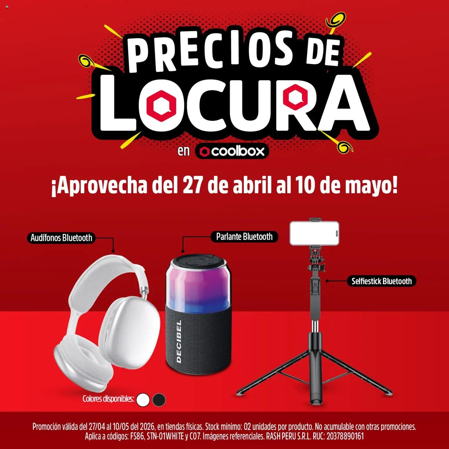 Catálogo Coolbox válido desde 27.04.2026 | Página: 1 | Productos: Audífonos, Parlante