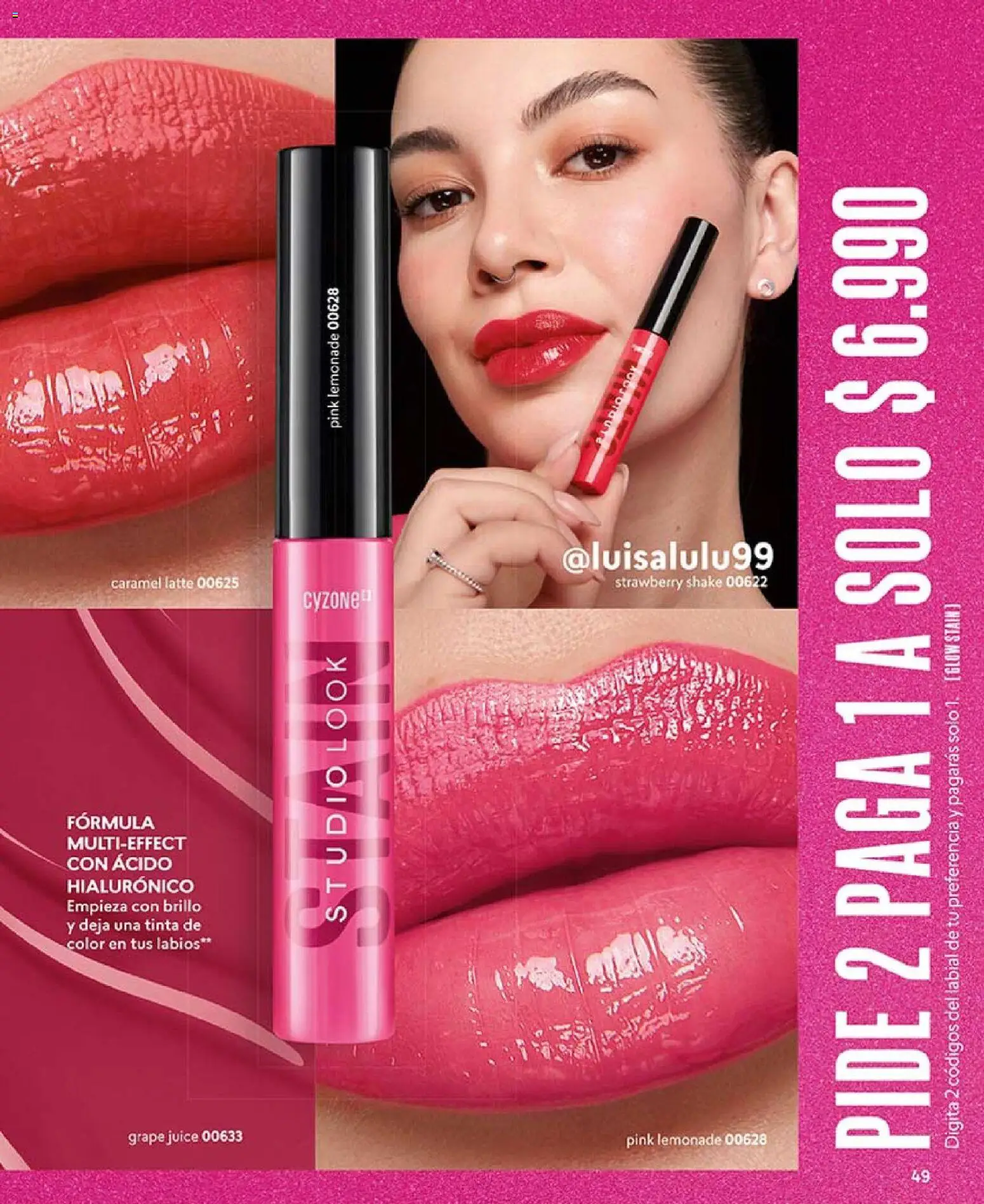 Catálogo CyZone Campaña 18 │ válido desde el 01.12.2025 | Página: 49 | Productos: Brillo, Labial