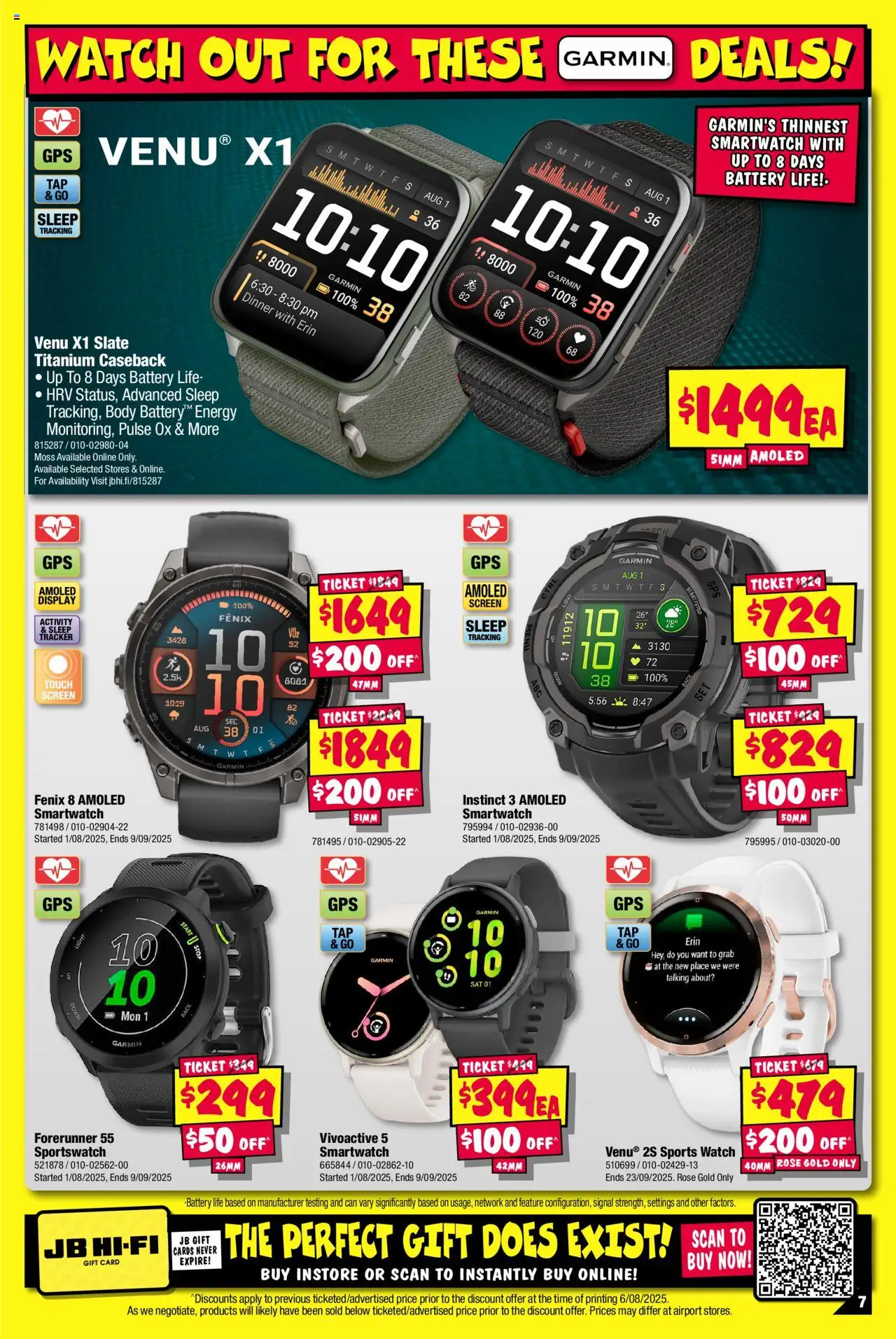 JB Hi-Fi catalogue - valid from 25.08.2025 | Page: 7 | Products: Battery, Light, Watch, Smartwatch