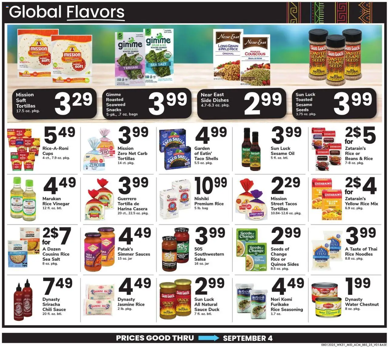 Acme Big Book of Savings - valid from 01.08.2025 | Page: 25 | Products: Rice, Noodles, Water, Sauce
