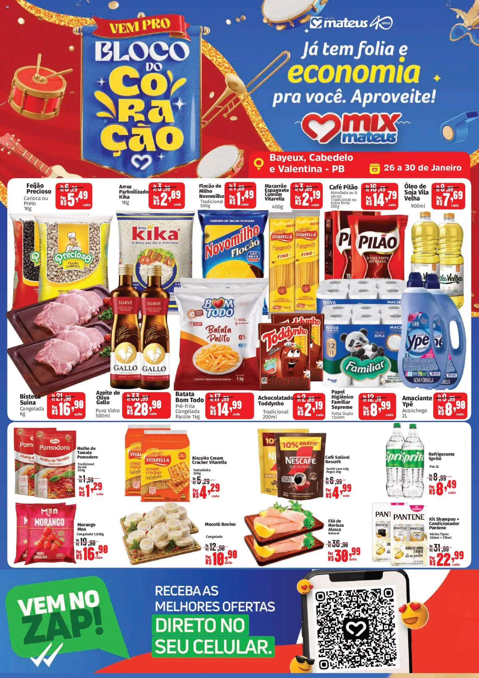 Mateus Folheto - válido de 26.01.2026 | Página: 1 | Produtos: Condicionador, Arroz, Batata, Amaciante