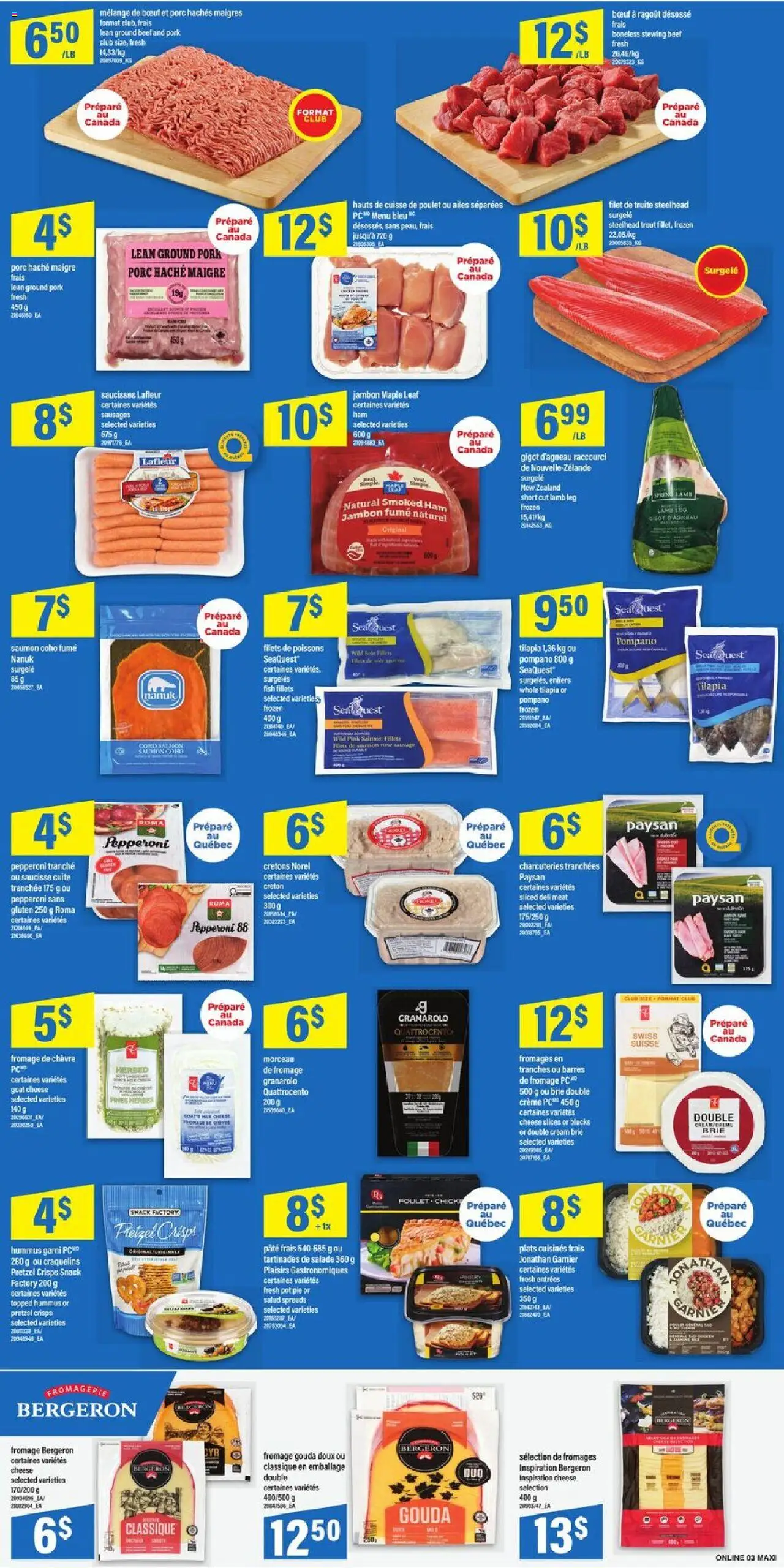 Maxi flyer valid from 02.10.2025 | Page: 6 | Products: Fish, Beef, Cheese, Ham